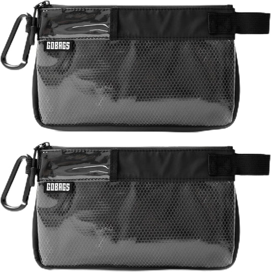 GOBAGS Production Zipper Bags - Electronics & Camera Accessories Bag - Cable organizer, Gear Accessory Pouch, Travel Camera Essentials (Small, Black, 2 pack)