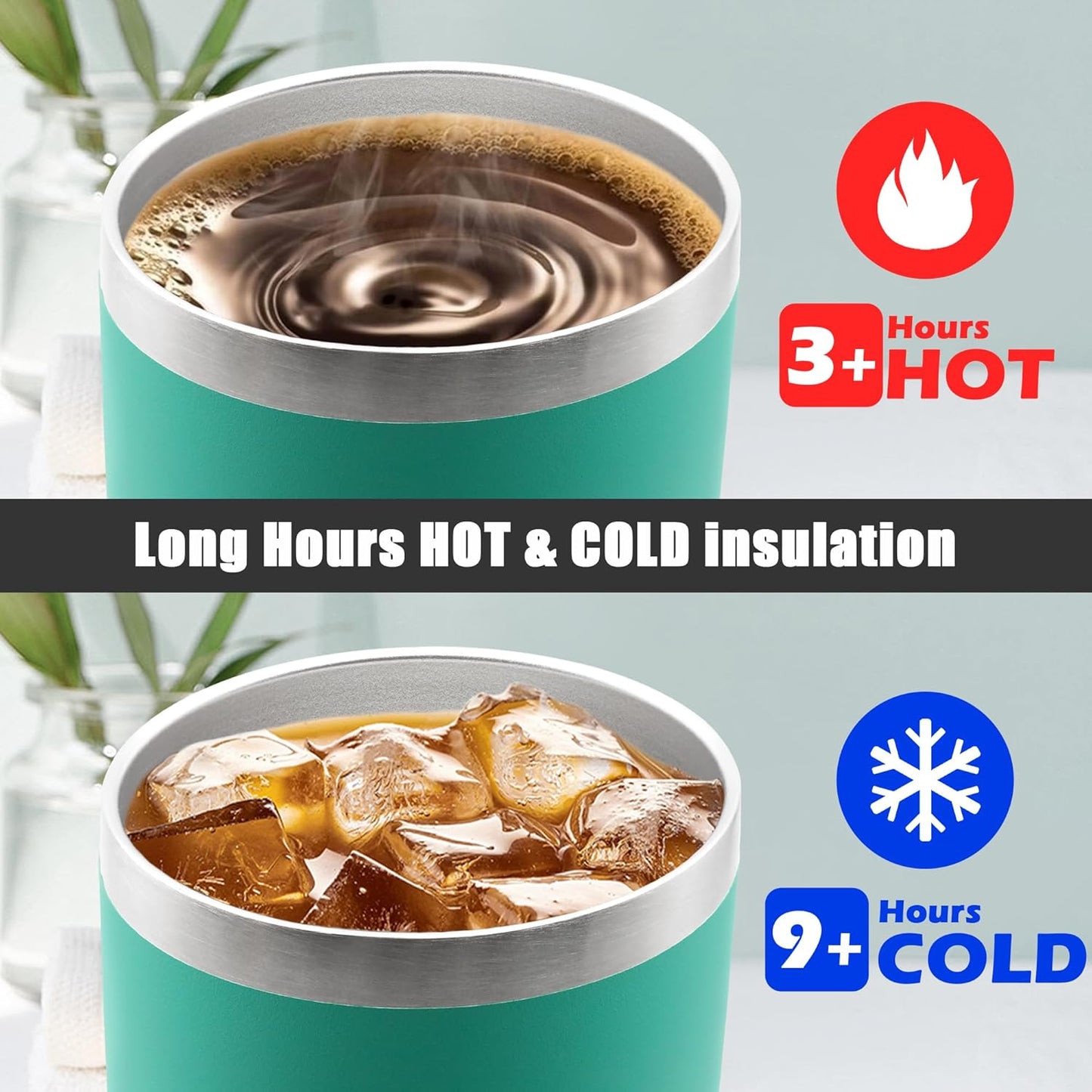 20 oz Tumbler Coffee Tavel Tumblers Bulk with Lid Stainless Steel Double Wall Vacuum Insulated Mug Powder Coated Cups fit Car Cupholder for Hot and Cold - Light Blue, 12Pack