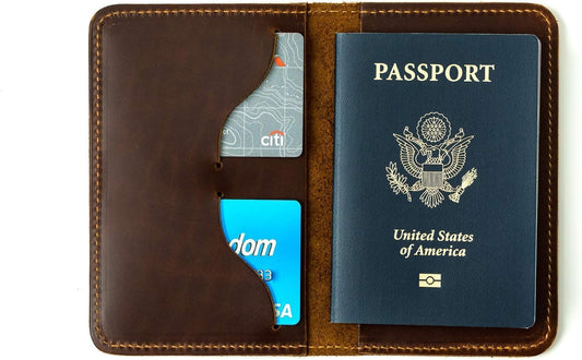 Leather Passport Cover, Field Notes Cover Wallet, Travel Passport Cover, Personalized Wallet Cover, Custom Full Grain Leather Passport, Passport Holder, Made in USA