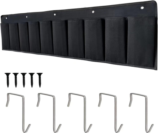 RV Shoe Pockets 10 Pockets Heavy Hanging Bedside Storage Organizer with Sturdy Hooks Storage Pockets Hangs on Bed for Shoes Toys and Tool Accessories