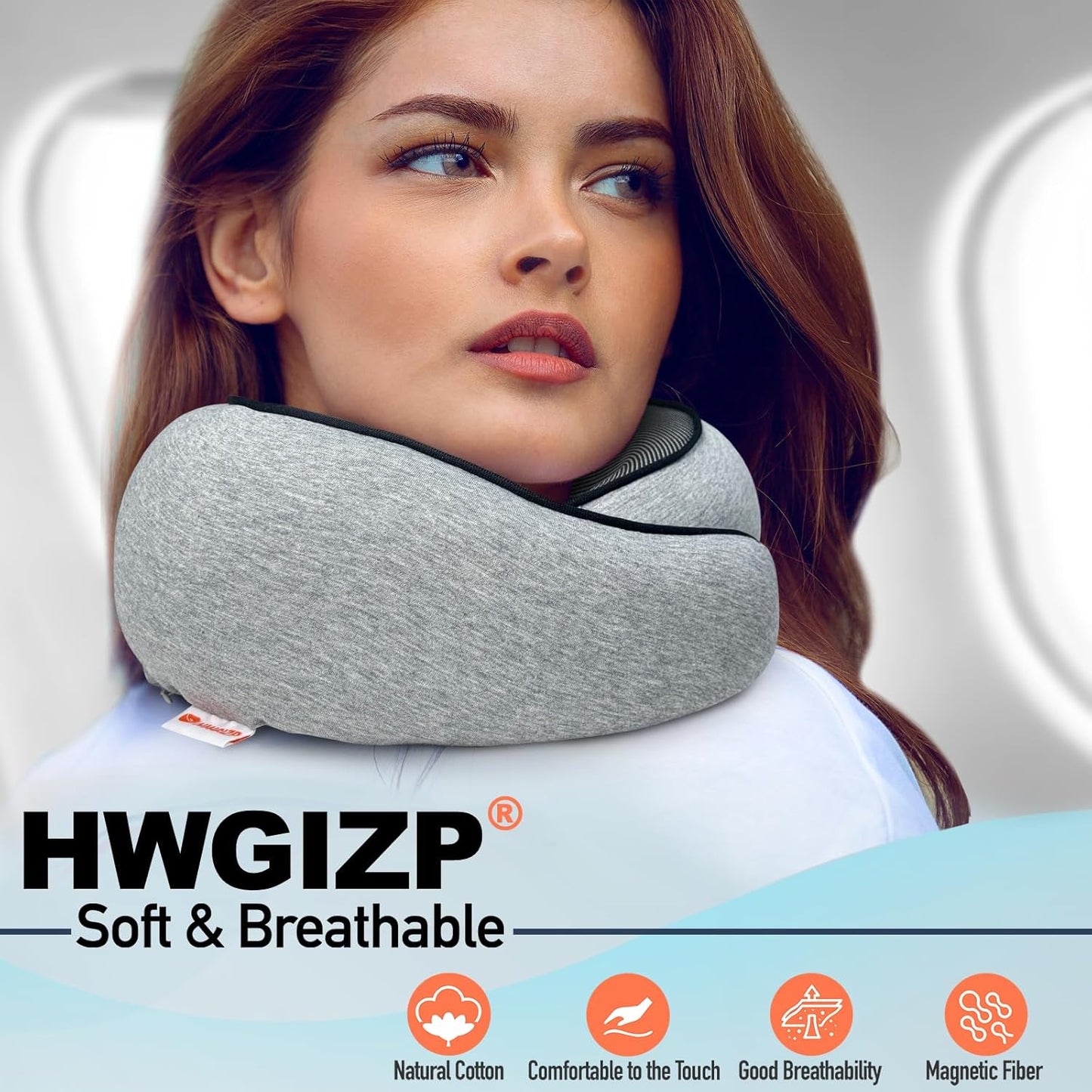 Travel Pillow | High-Density Memory Foam Pillow with 360° Surround Support. Ergonomically Designed. Ideal for Airplane Travel and Home Use.