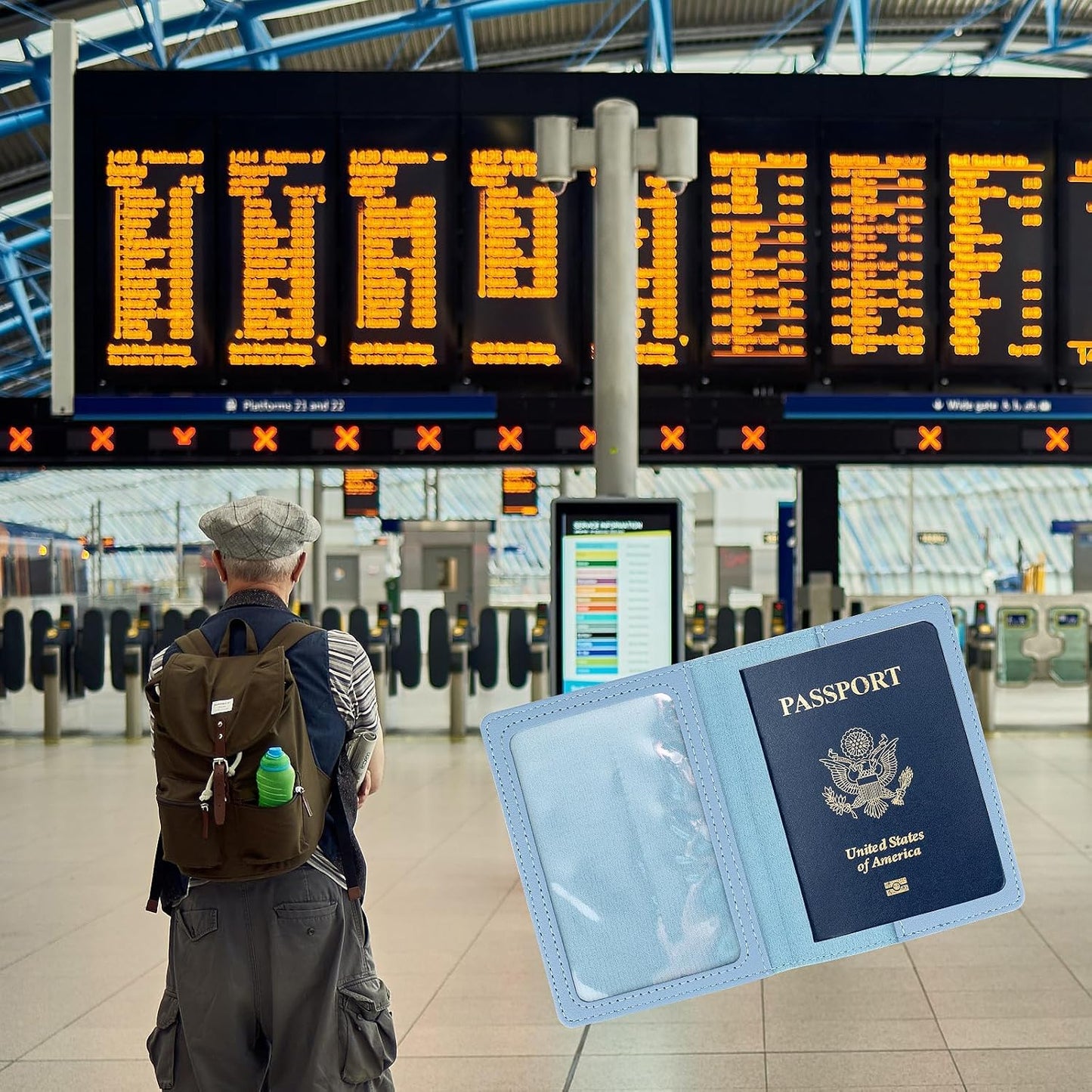 2 Pack Passport covers and Vaccine Card Holder PU Leather Passport Wallet Vaccine Case Protector Slot Travel Passport Wallets for Women & Men (Color 1)