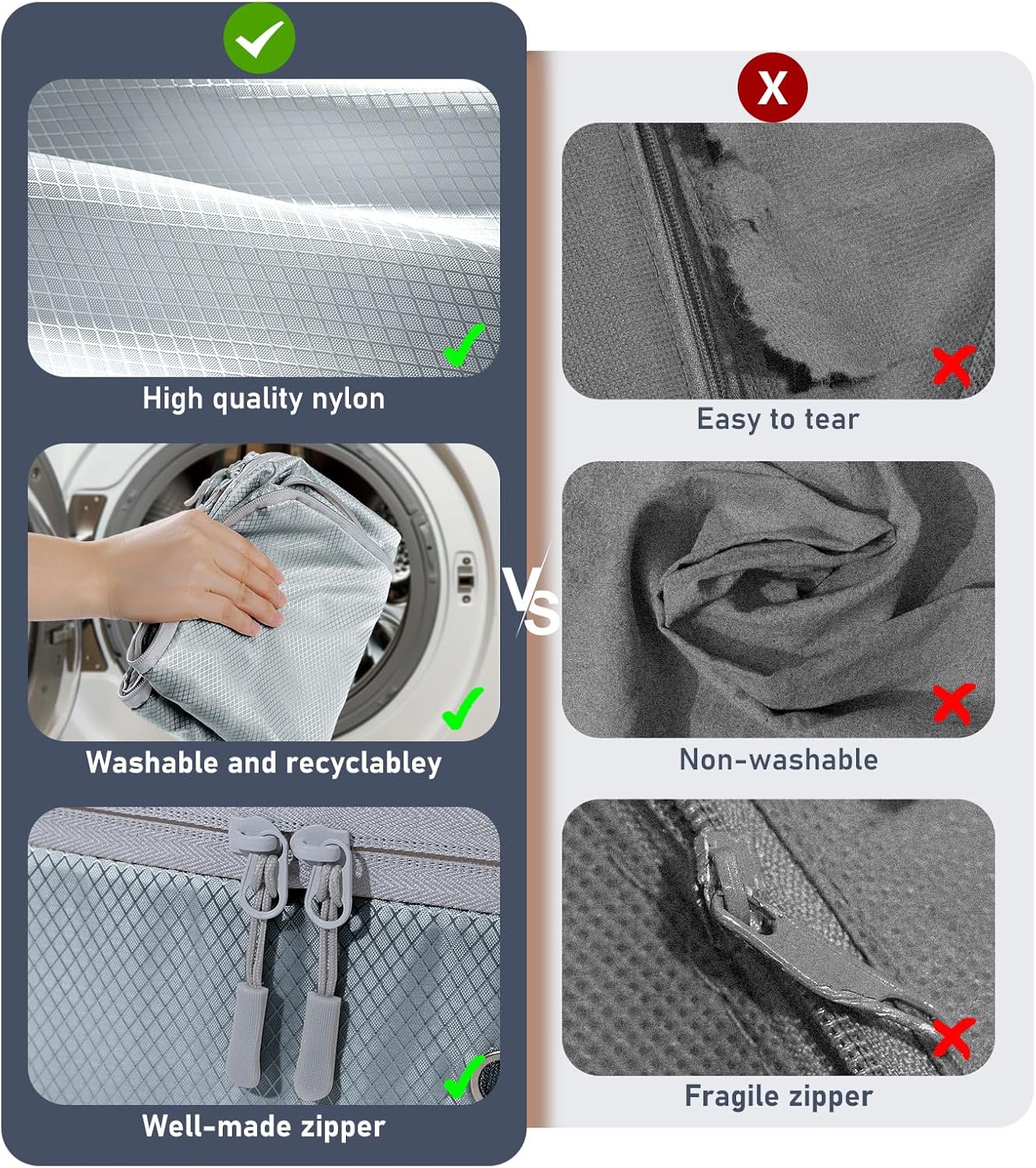 DIMJ Comforter Storage Bag 6 Pack - Blanket Storage Organizer Compression Bags, Large Capacity Ultra Space Saving Self Compression Organize for Bedding, Pillow, Duvet, Sheet Storage with Zipper Window