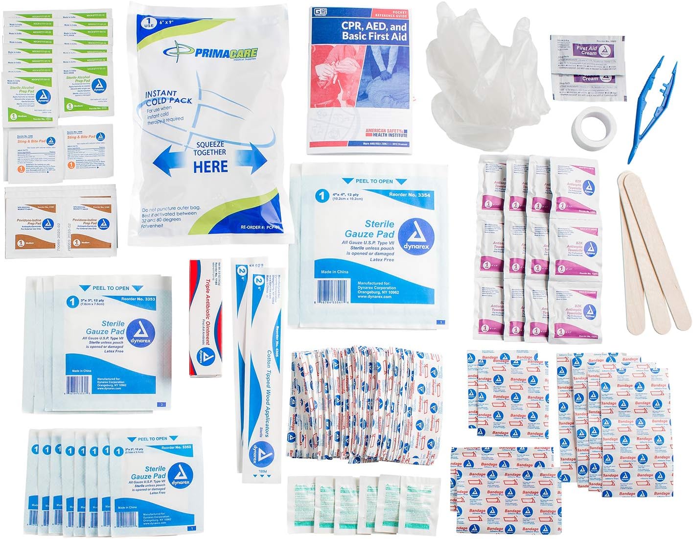 Primacare 25 Person Medium Emergency Preparedness First Aid Kit for Home, School and Office, Wall Mounted White