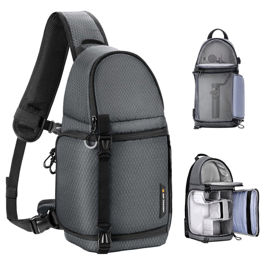 K&F CONCEPT Camera Sling Bag Crossbody Bag Camera Shoulder Backpack DSLR/SLR/Mirrorless Photography Bags Compatible with Canon/Nikon/Sony/Fuji/Gopro/DJI