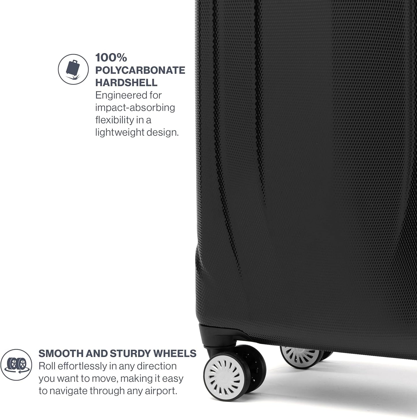 Travelpro Pathways 3 Hardside Expandable Luggage, 8 Spinner Wheels, Lightweight Hard Shell Suitcase, Checked Medium 25 Inch, Black Knight