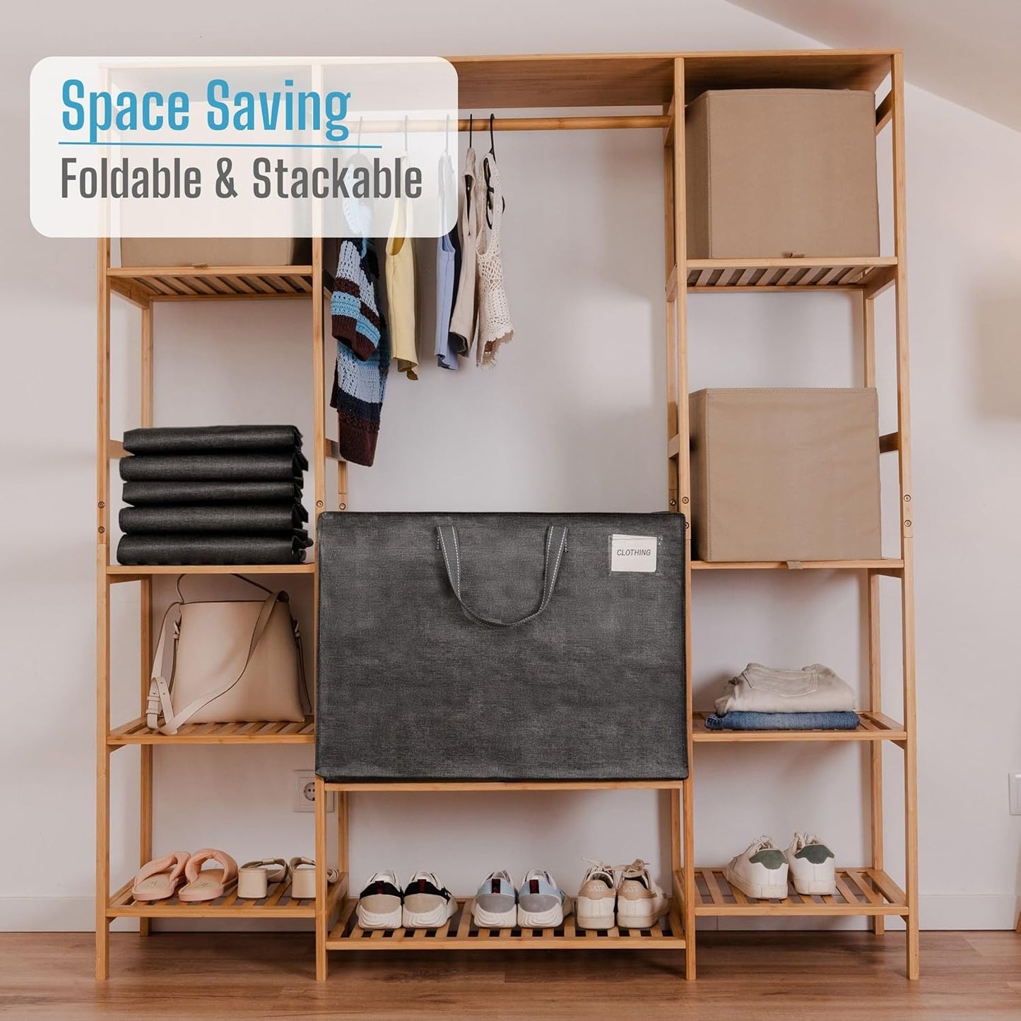 VENO 4 Pack Heavy Duty Moving Bags, Storage Bags, Packing Supplies, Top Zipper, Storage Totes for Camping, Clothes, Bedding, Comforters, Pillows (27 Gallon Dark Gray, 4 Pack)