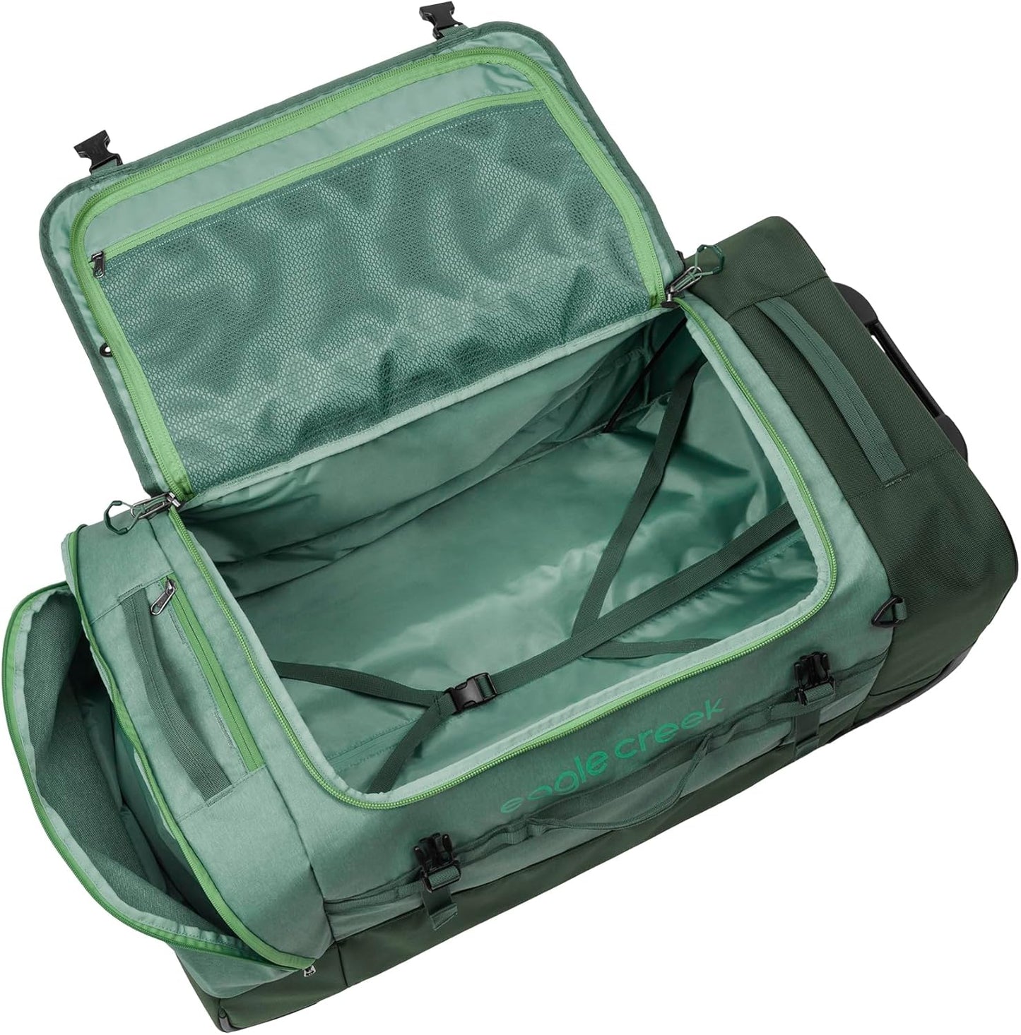 Eagle Creek Cargo Hauler XT Wheeled Duffel - Wheeled Backpack Duffel - Deployable Backpack Straps - Lockable U-Lid & Easy Access Compartment - 32" - Duck Green