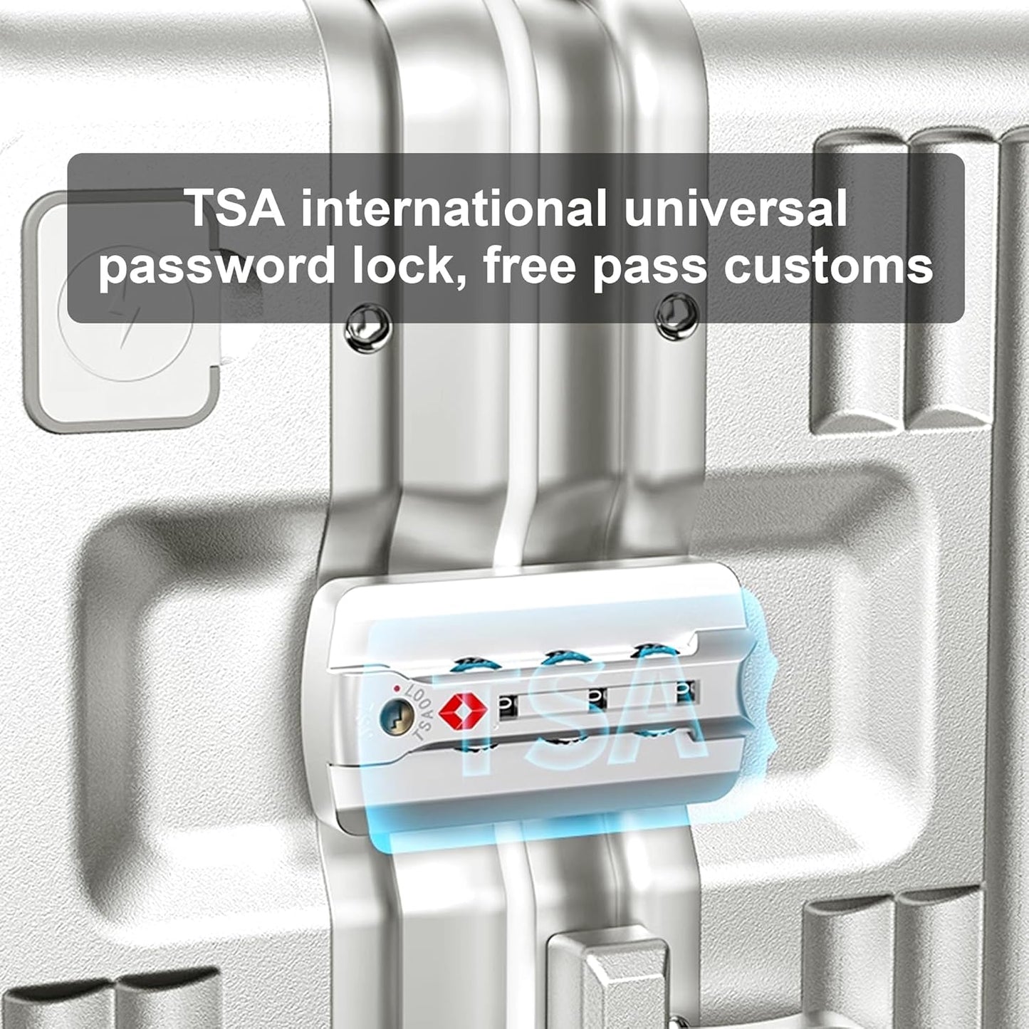 2-Piece Hardshell Zipperless Luggage Set, 20/26" Aluminum Frame Hardshell Spinner Luggage, Airline Approved Carry-On Luggage, TSA Lock, 360° Quiet Wheels With Cup Holder (White)