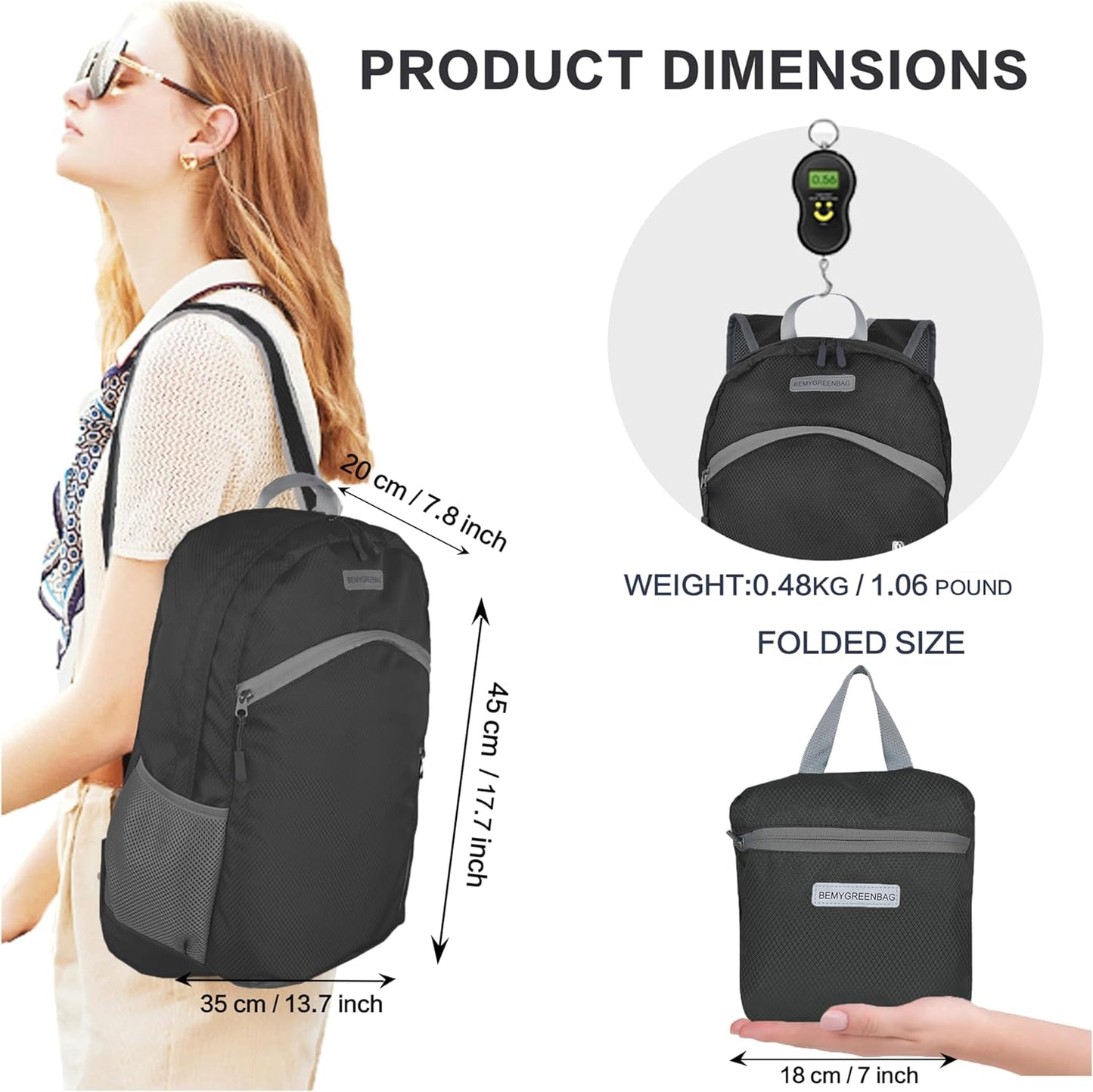 35L Foldable Waterproof Backpack For Outdoor Sports Travel Inside Wet Clothes Compartment Packable For Multiple