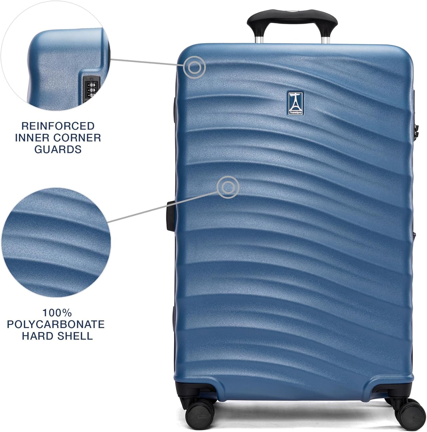Travelpro Maxlite Air V2 Hardside Expandable Checked Luggage, 8 Spinner Wheels, Lightweight Hard Shell Suitcase, TSA lock, Ensign Blue, Checked Medium 25-Inch