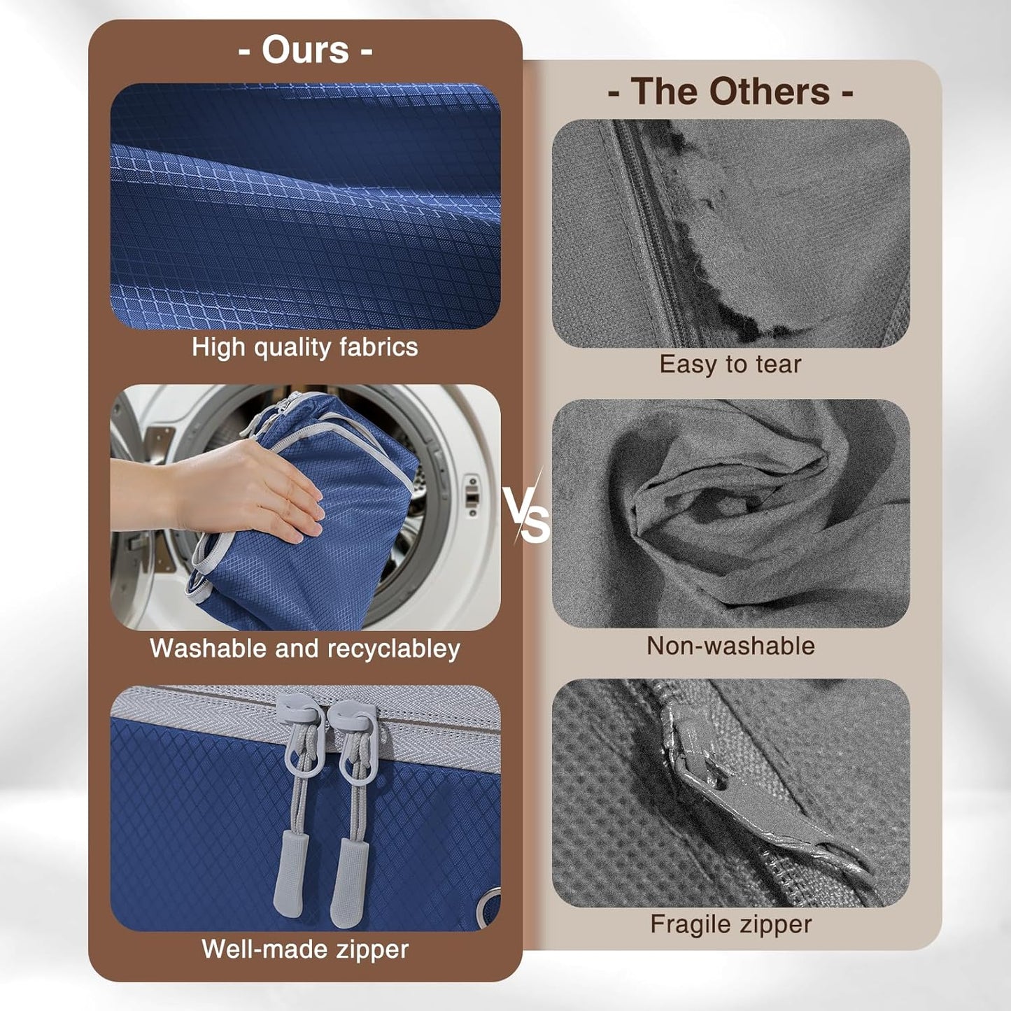 DIMJ Comforter Storage Bag 4 Pack - Blanket Storage Organizer Compression Bags, Large Capacity Ultra Space Saving Self Compression Organize for Bedding, Pillow, Duvet, Sheet Storage with Zipper Window