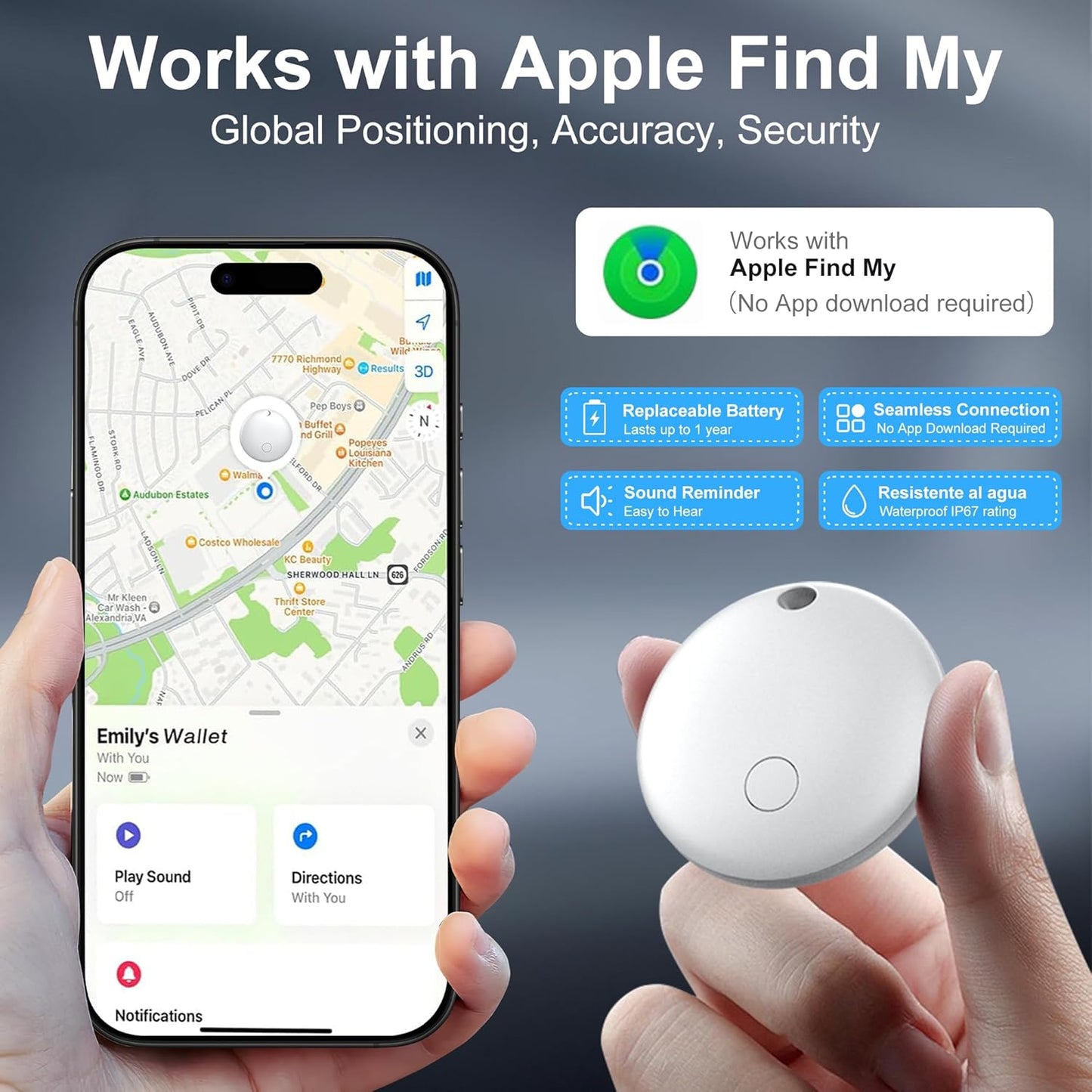 Air Tracker Tags-4 Pack, Pet Trackers, Item Locator Tags Works with Apple Find My | iOS Only | 4 Different Cases | Replaceable Battery | Water-Resistant | Item Finder for Key, Luggage, Backpack, Bike