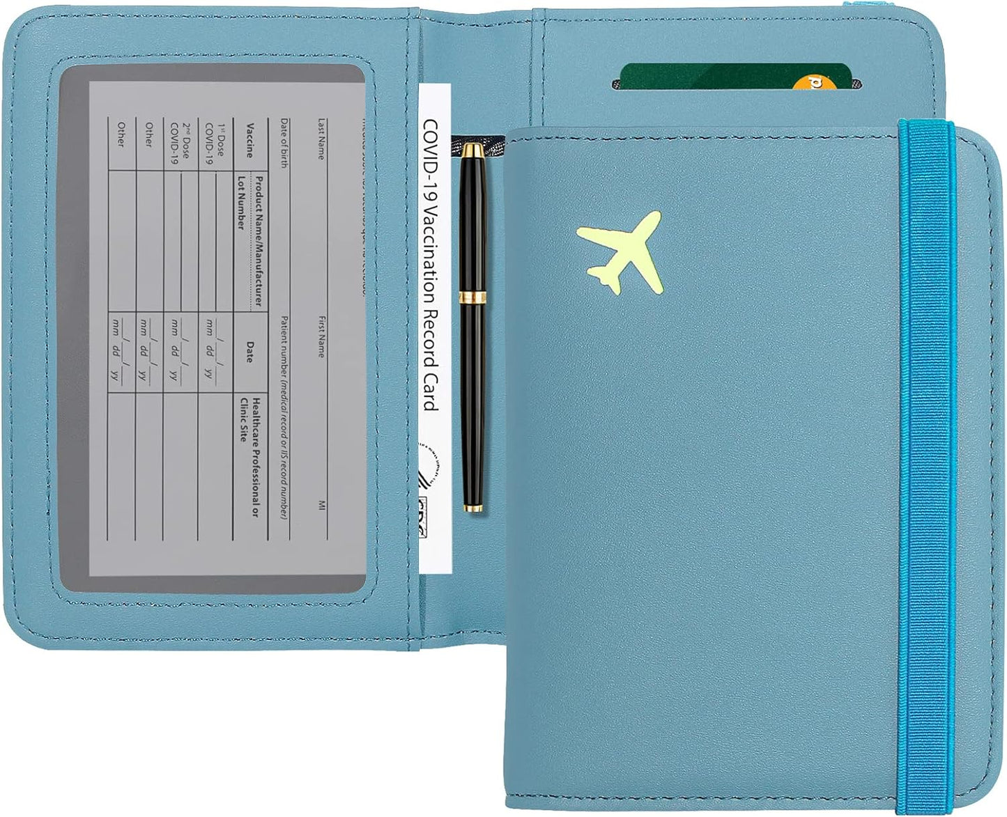 ZOPPEN Passport Holder Wallet, Passport Cover Travel Wallet Women Travel Essentials Accessories Document Organizer Travel Must Haves Rfid Blocking Cover Case for Women and Men, Blue