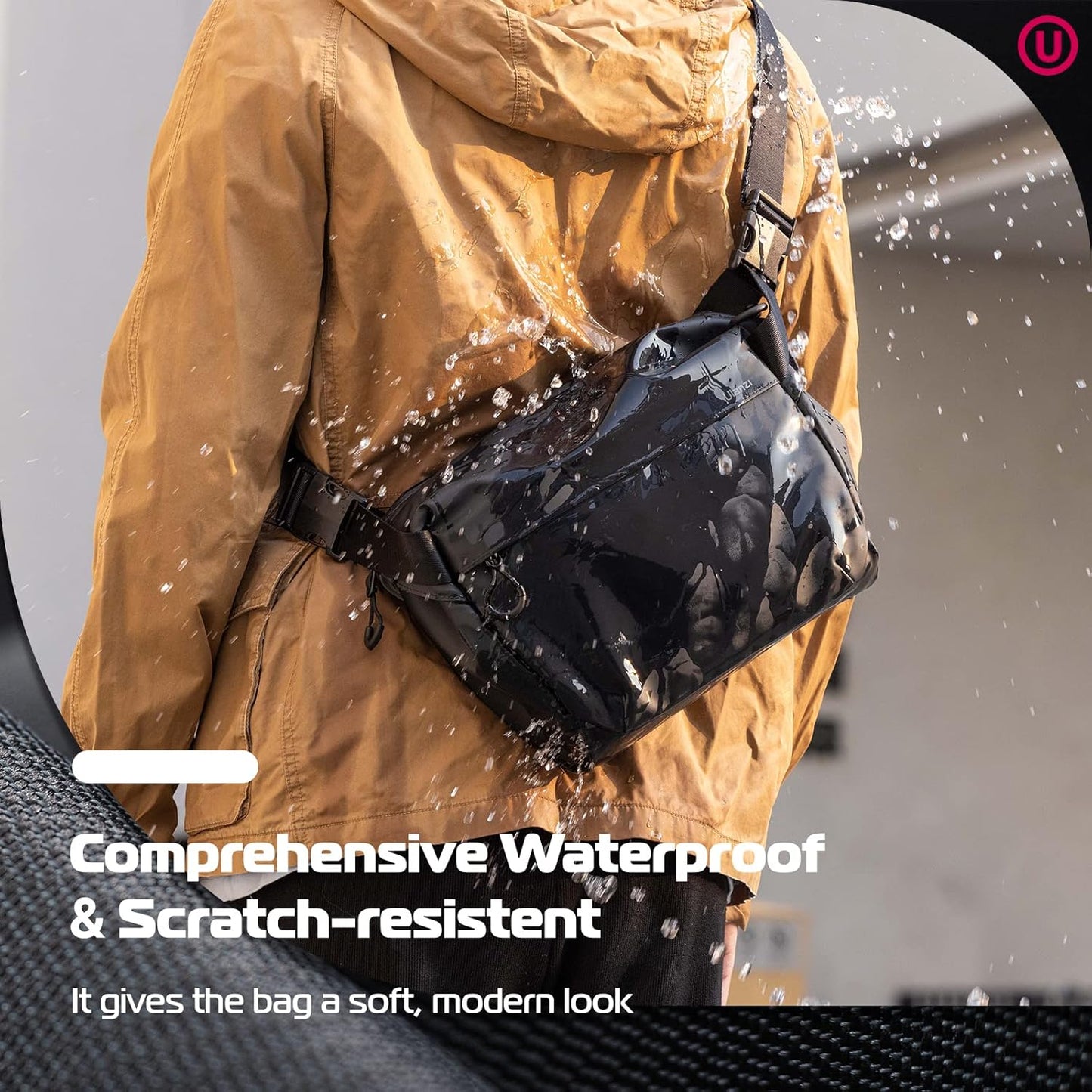 ULANZI Versatile Camera Shoulder Bag Photography Travel Messenger Portable Travel Bag Accessories Stylish Crossbody DSLR Sling Bag Compatible with Sony Canon etc -BLACK