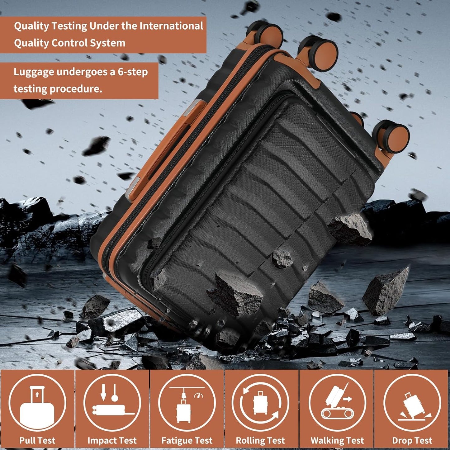 22×14×9 Airline Approved Carry On Expandable Luggage with Front Open Pocket, Spinner Wheels, ABS+PC Hardshell Small 20inch Suitcase with Protective Cover and Luggage Tag, Black