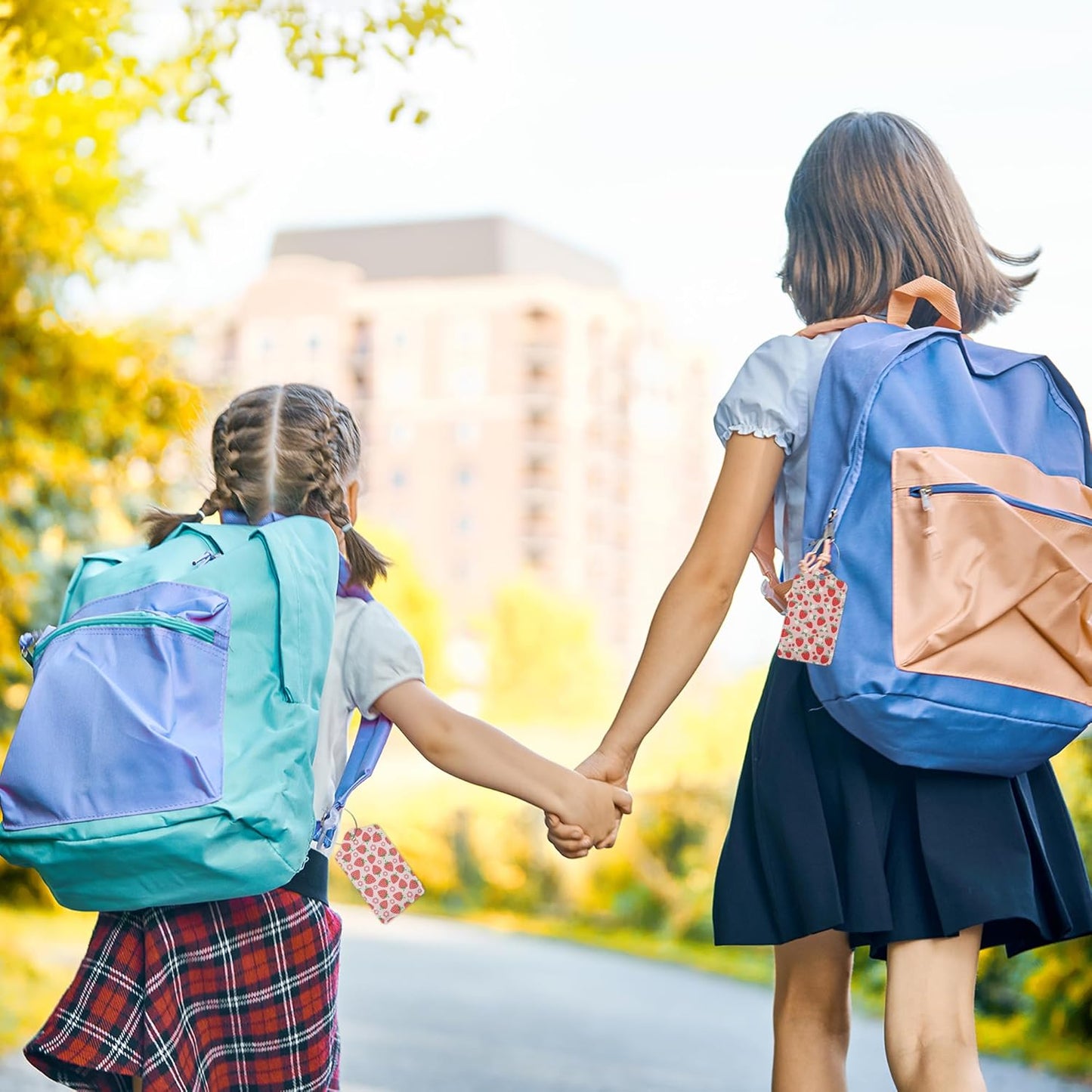 2 Pack Luggage Tag for Suitcase,Retro Strawberry Leather Suitcase Tags Identifiers with Privacy Name Address Labels and Durable Steel Loop for Women Men Travel