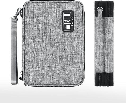 Luxtude Electronics Organizer, Portable Cable Organizer Bag for iPad 7.9'', Double Layer Travel Tech Bag&Cord Storage, Compact Cord Case&Charger Pouch,Electronics Carring Case for Phone/USB