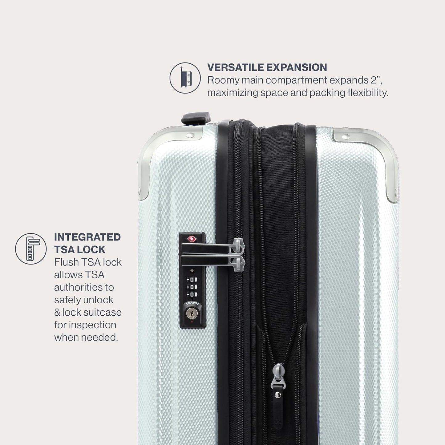 Travelpro Pathways 3 Hardside Expandable Luggage, 8 Spinner Wheels, Lightweight Hard Shell Suitcase, Cloud Grey, Carry On 21 Inch