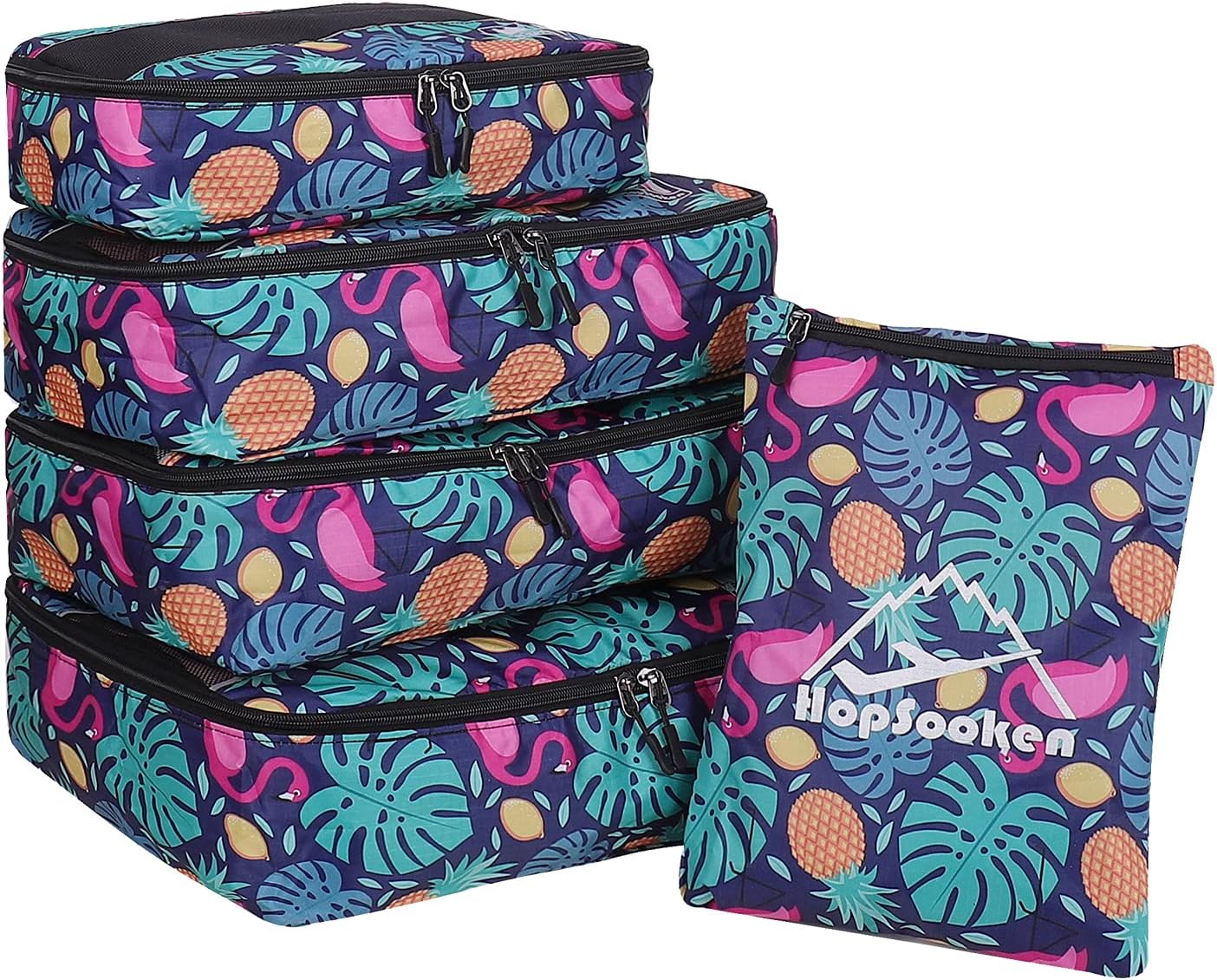 5 Set Packing Cubes for Travel Large Suitcase Luggage Organizer Bags Travel Accessories Vacation 4 Cubes 1 Laundry Pouch Bag