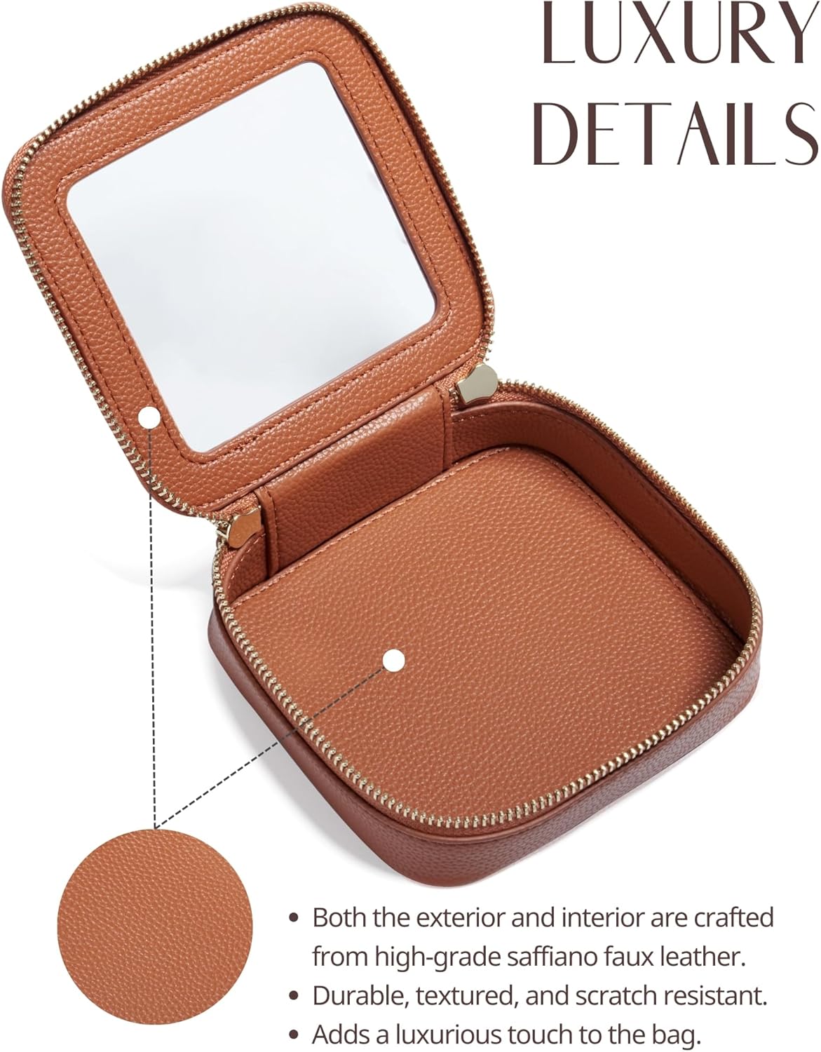 Popvibe Clear Makeup Bag Travel Cosmetic Case Transparent Toiletry Bag with Zipper, Portable Make Up Organizer Traveling Compact Car Bag for Essentials