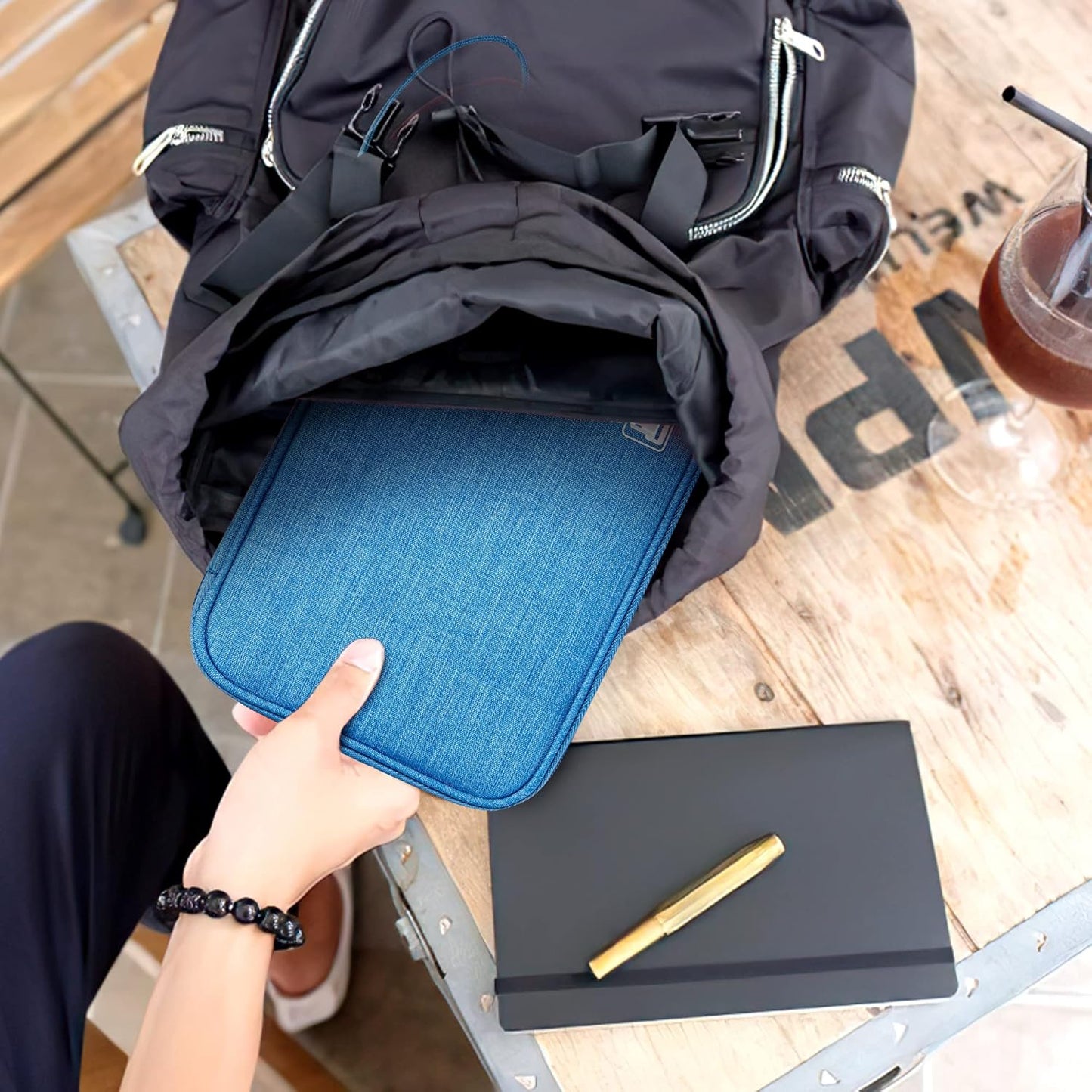 SELLYFELLY Travel Electronics Organizer Portable Cable Organizer Bag for Storage Electronic Accessories Case for Cord,Phone,Charger,Flash Drive (Sky Blue)