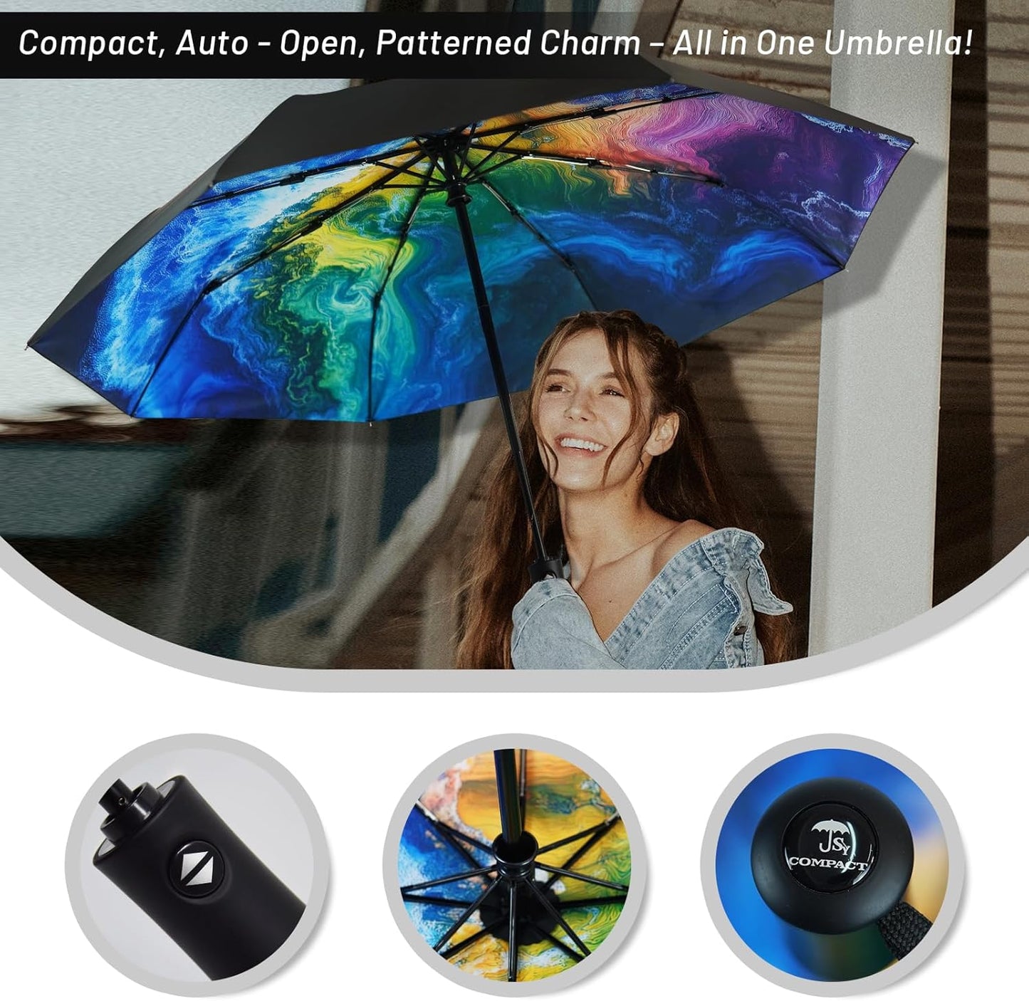 SY COMPACT Travel Umbrella Windproof Automatic Umbrellas Small Compact UV Sun Protection Factory Outlet Umbrella