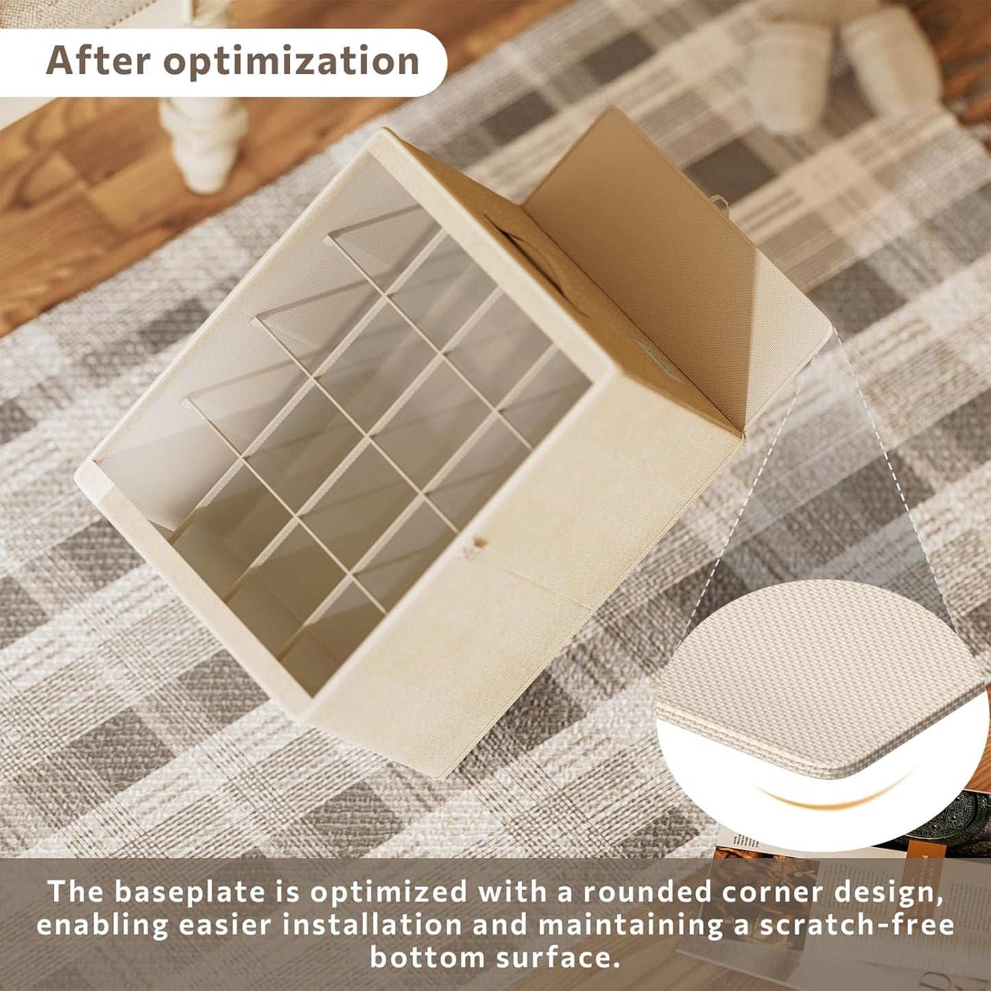 Shoe Organizer for Closet, 2 Pack Sturdy Shoe Storage Bins with Clear Cover, Fits 16-32 Pairs, Foldable Shoe Storage Box with Reinforced Handles (Beige, 19.7 * 15.7 * 12.6in)