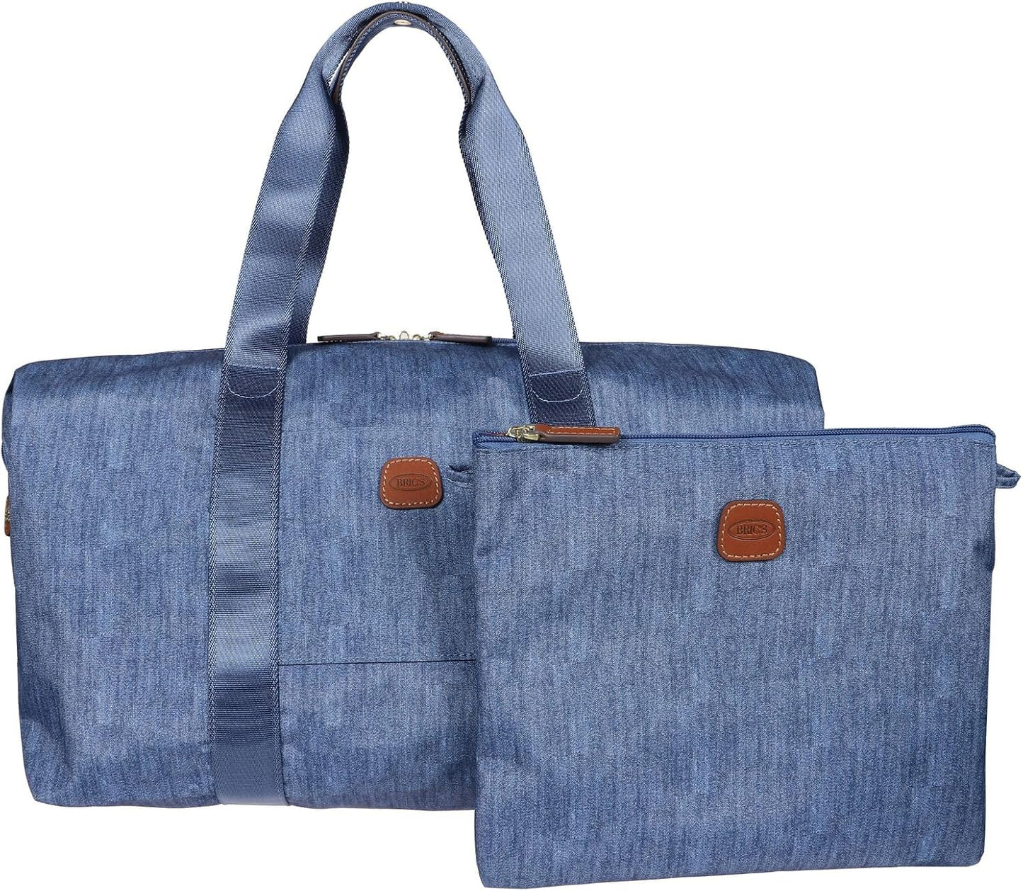 Bric's X-Bag/X-Travel 2.0 Folding Duffel Bag - 18" Carry On and Overnight Travel Bag - Jeans