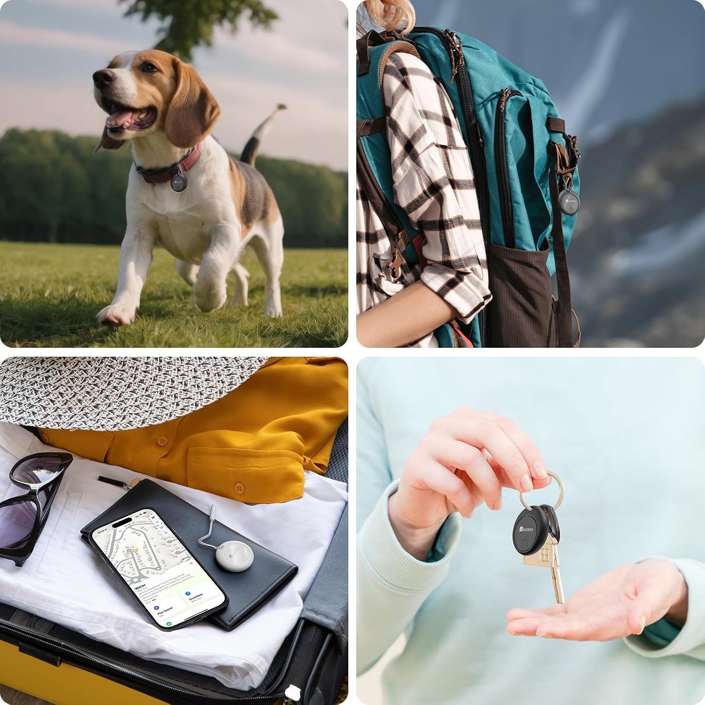 2025 [Apple MFi Certified] (iOS Only) Bluetooth Tracker Smart Finder for Apple Find My, iPhone Card Wallet Finder GPS Tracker, 5-10 Years Battery, Keys Finder and Item Locator for Keys, Bags, Passport