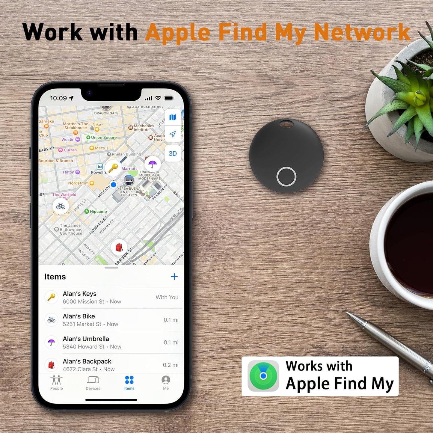 Air Tracker Tags [Apple MFi Certified] (iOS Only), Smart Bluetooth Tracker, Compatible with Apple Find My, Item Locator for Keys, Luggage, Wallet, Suitcase, Bags, IP67 Waterproof