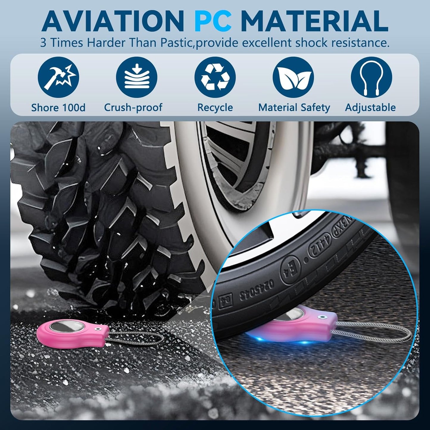 Waterproof Airtag Holder,4 Pack Airtag Case with Secure Lock,Airtags Keychain for Apple Air tags,Anti-Lost Protective Case Air tag Accessories for GPS Tracker Luggage,Bag,Key,Pet-Black/White/Pink/Blue