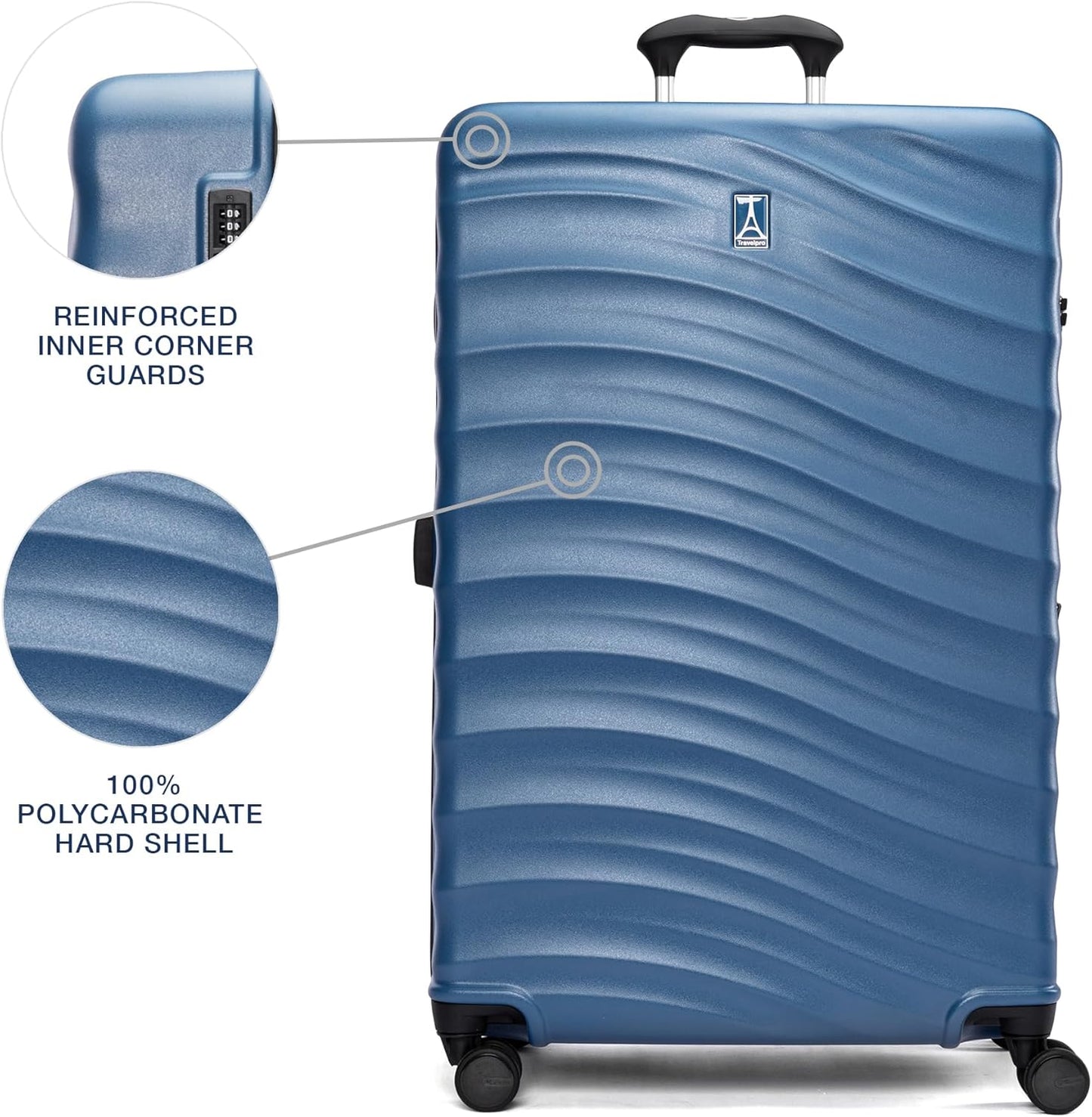 Travelpro Maxlite Air V2 Hardside Expandable Checked Luggage, 8 Spinner Wheels, Lightweight Hard Shell Suitcase, TSA lock, Ensign Blue, Checked Large 28-Inch