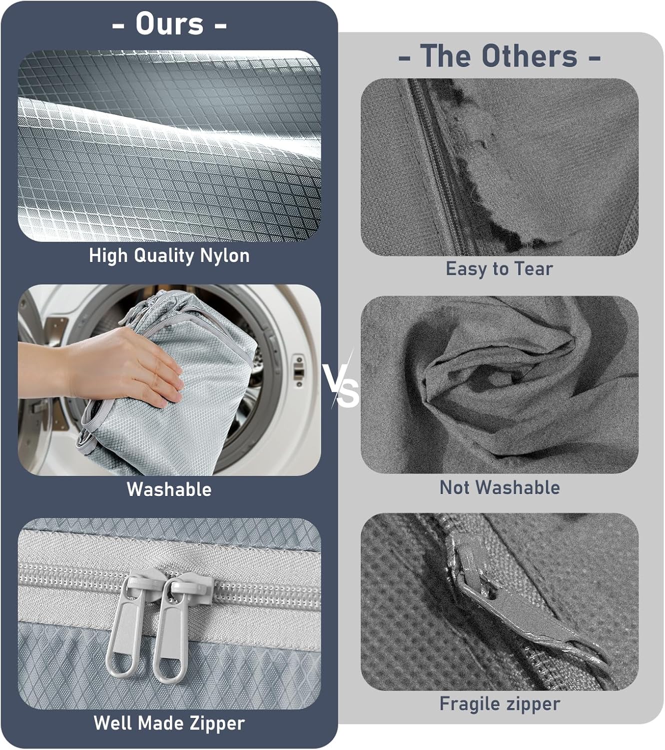 DIMJ Comforter Storage Bag - 100L Large Capacity Blanket Storage Compression Bags, Washable Space Saving Self Compression Organizer with Window Handles, Space Saver for Clothes, Bedding, Sheet