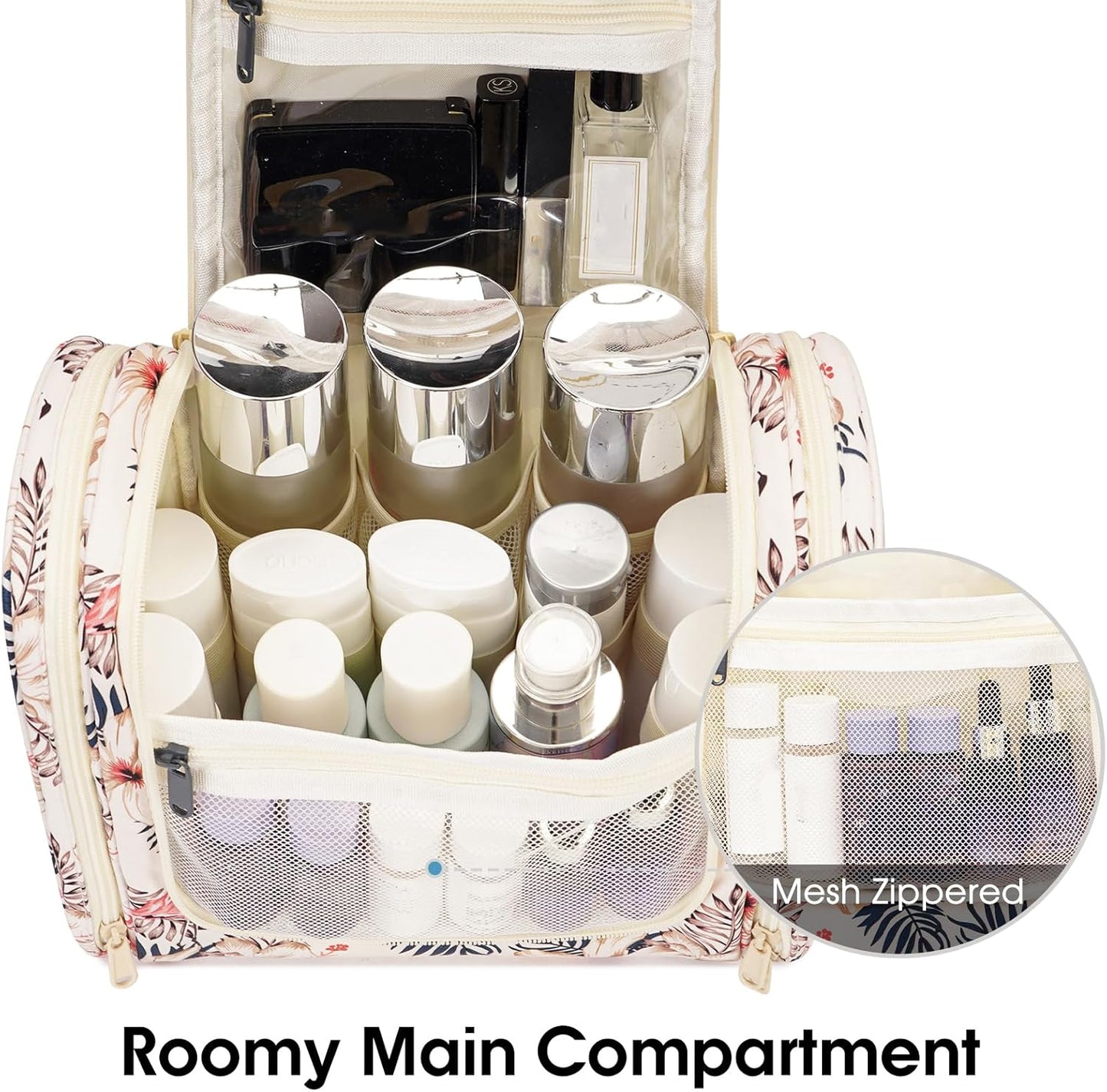 Narwey Hanging Toiletry Bag for Women Travel Makeup Bag Organizer Toiletries Bag for Cosmetics Essentials Accessories