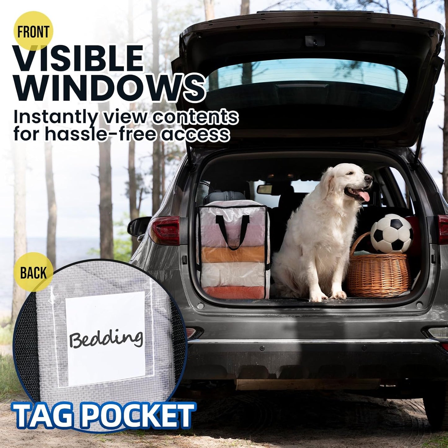 TAILI 2 Pack Clear Moving Bags w/Adjustable Backpack Straps, Moving Supplies, Moving Boxes Alternative, Heavy Duty Storage Totes for College Packing, Camping Backpack for Travel, Dorm, Laundry