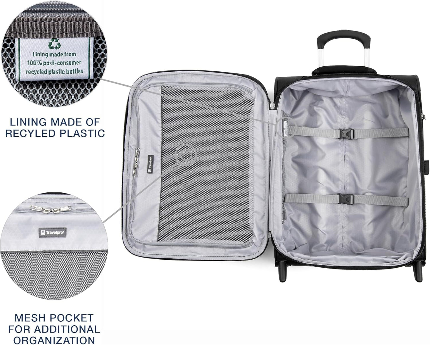 Travelpro Maxlite 5 Softside Expandable Upright 2 Wheel Carry-on Luggage, Lightweight, 20-Inch — Black