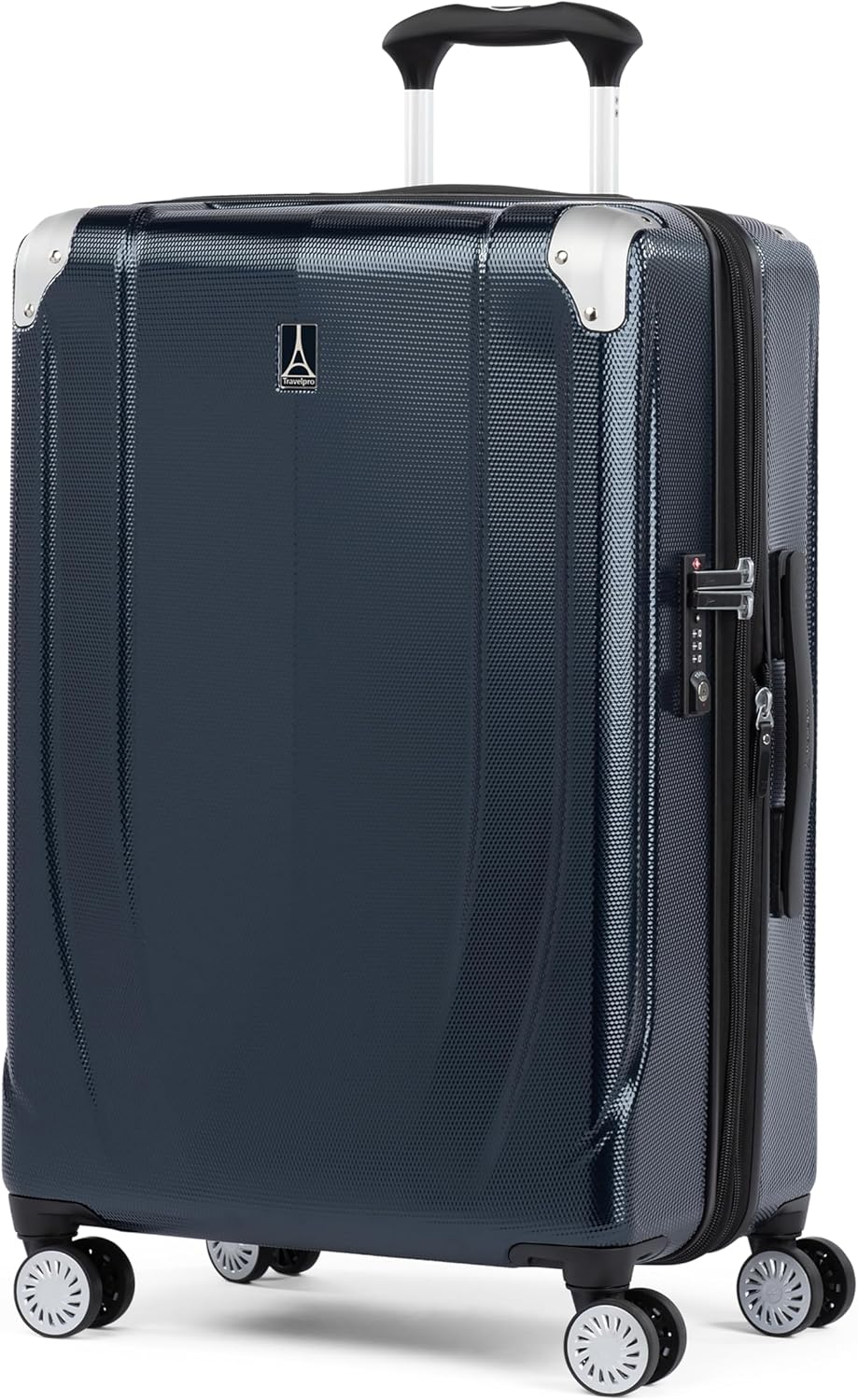 Travelpro Pathways 3 Hardside Expandable Luggage, 8 Spinner Wheels, Lightweight Hard Shell Suitcase, Checked Medium 25 Inch, Royal Blue