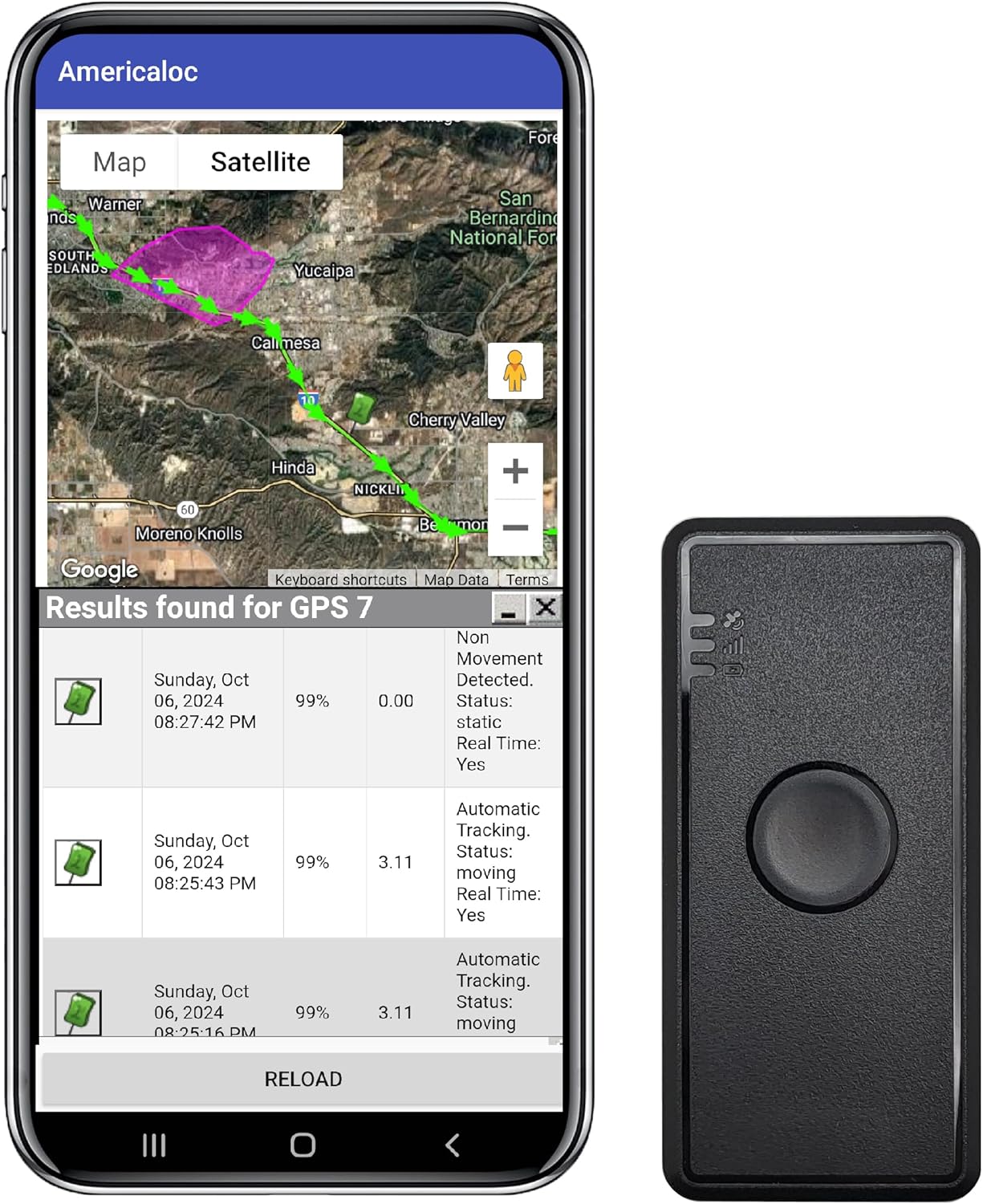 Americaloc Mini Seven GPS Tracker – Includes 4 Months of Free Service. Ultra-Long Battery. Vehicles, Assets & People. Rechargeable. Magnetic.