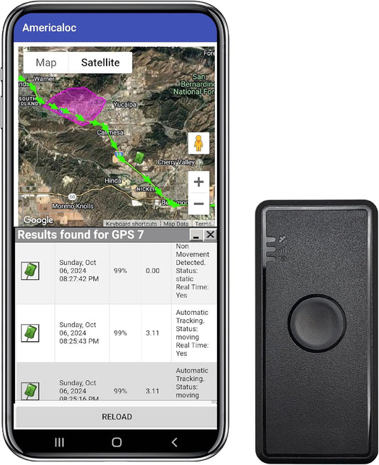 Americaloc Mini Seven GPS Tracker – Includes 4 Months of Free Service. Ultra-Long Battery. Vehicles, Assets & People. Rechargeable. Magnetic.