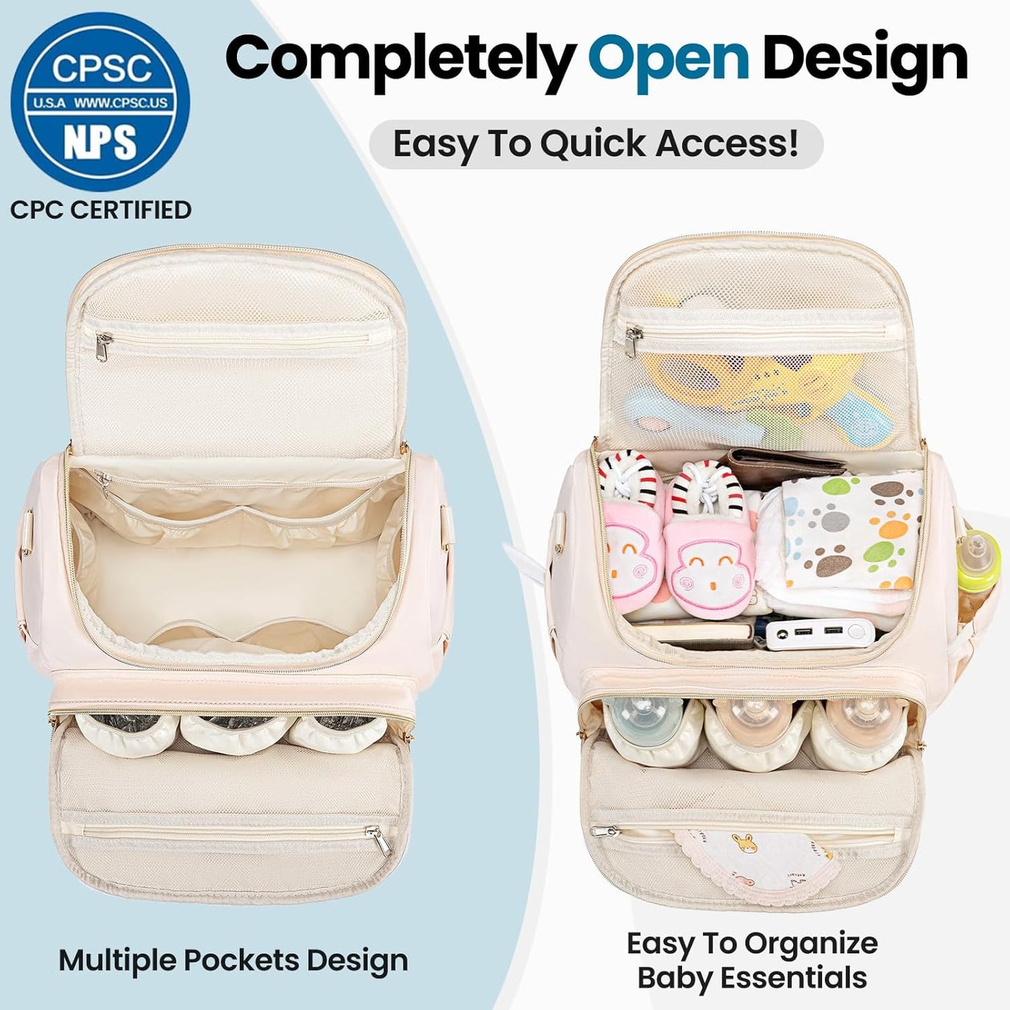 4 in 1 Convertible Diaper Bag Backpack,Waterproof Baby Diaper Bag with Changing Pad,Converts into Baby Tote Bag,Diaper Backpack,Stroller Bag and Crossbody Diaper Bag