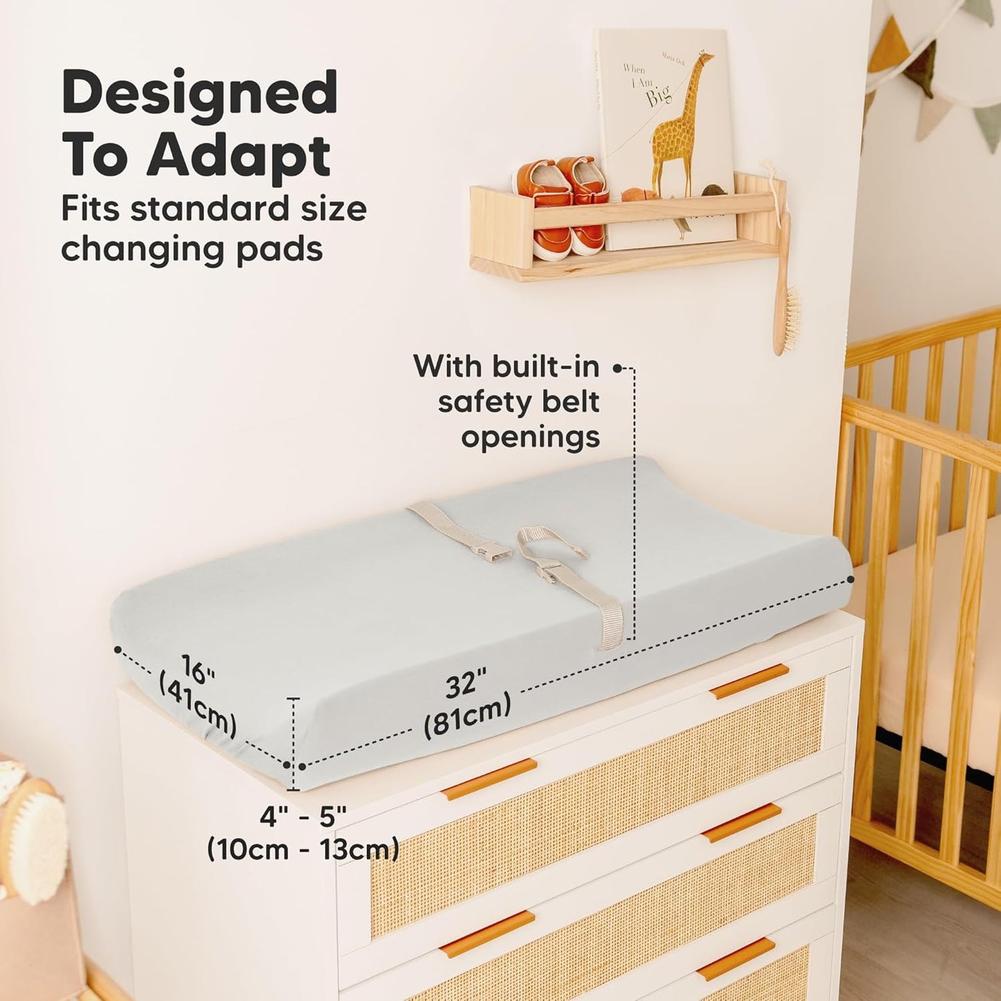 2-Pack Baby Changing Pad Covers for Girl, Boy,Neutral - Soft Viscose Derived from Bamboo Changing Table Pad Cover Sheets,Baby Nursery Diaper Changing Pad Cover,Contour Changing Pad Liner (French Gray)