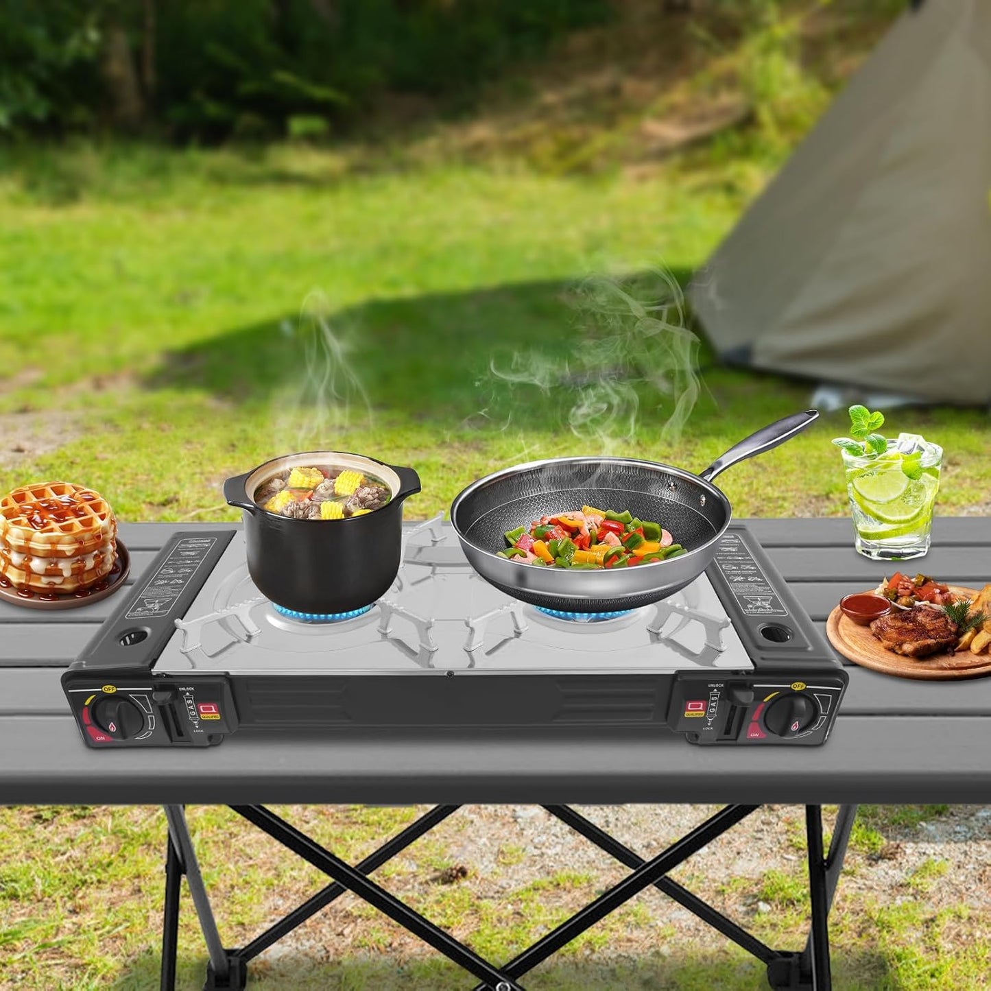 13.39 In Butane Camping Stove, Camping Stove With Portable Case, Portable Camping Stove, For Camping Trips, Gatherings, Or Other Outdoor Cooking