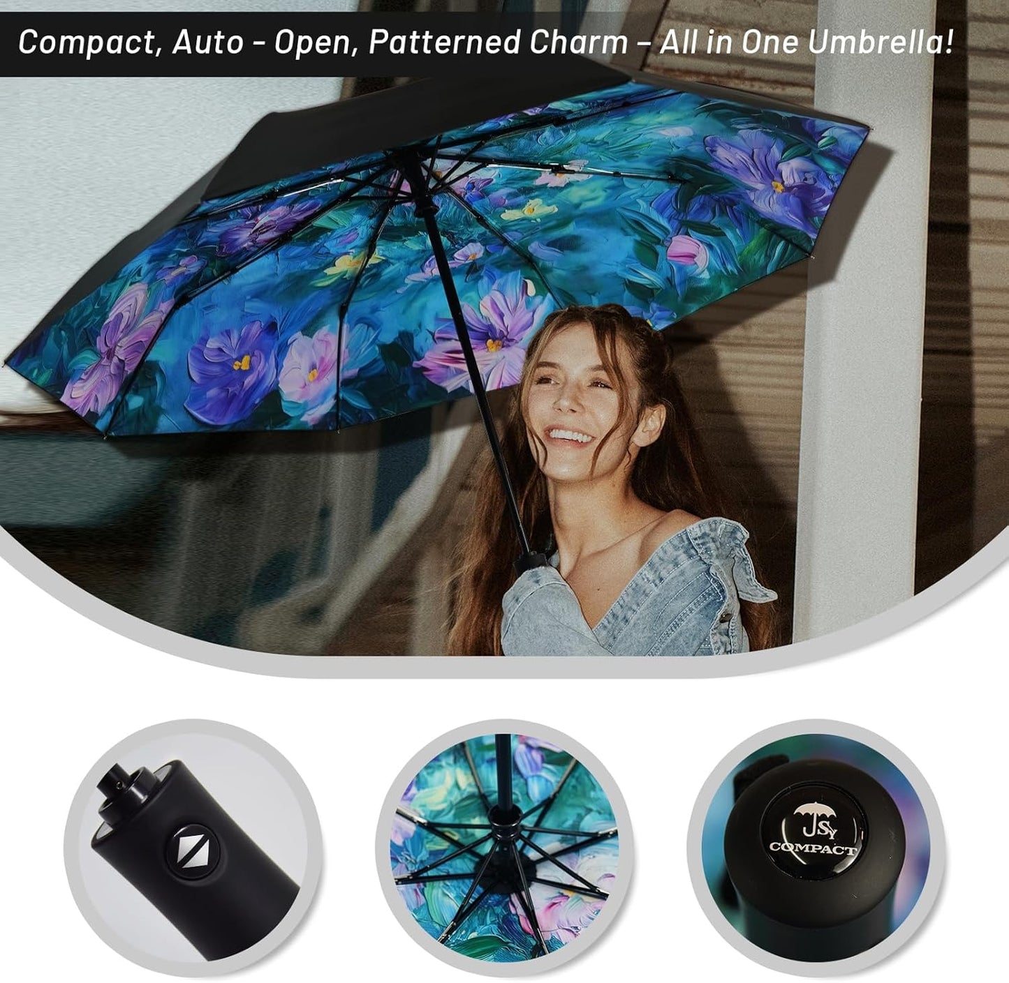 SY COMPACT Travel Umbrella Windproof Automatic Umbrellas Small Compact UV Sun Protection Factory Outlet Umbrella