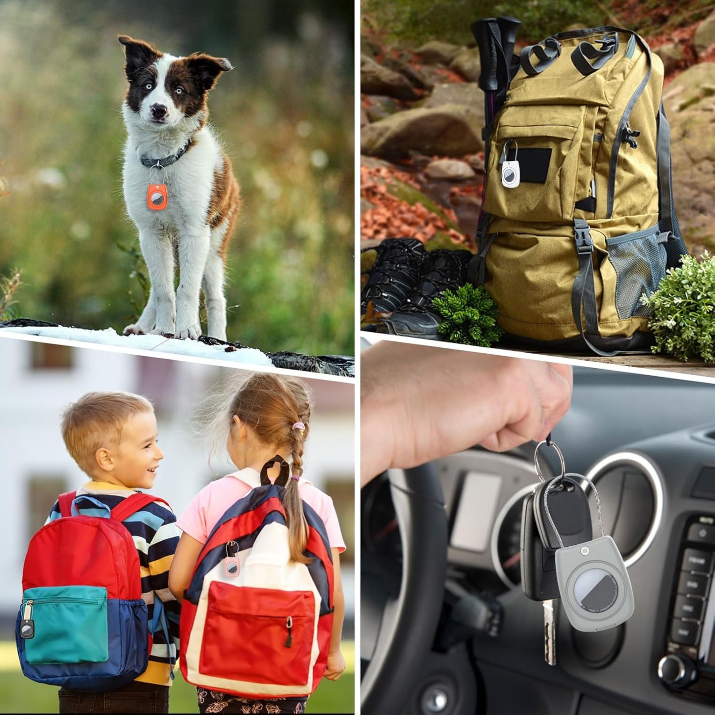 IPX8 Waterproof Airtag Holder Air Tag Case with Keychain, 4-Pack AirTags All-Round Protect Case for Apple Tag Tracker, Air Tags Holder for Luggage, Key, Pet, Backpack（4 Colors）