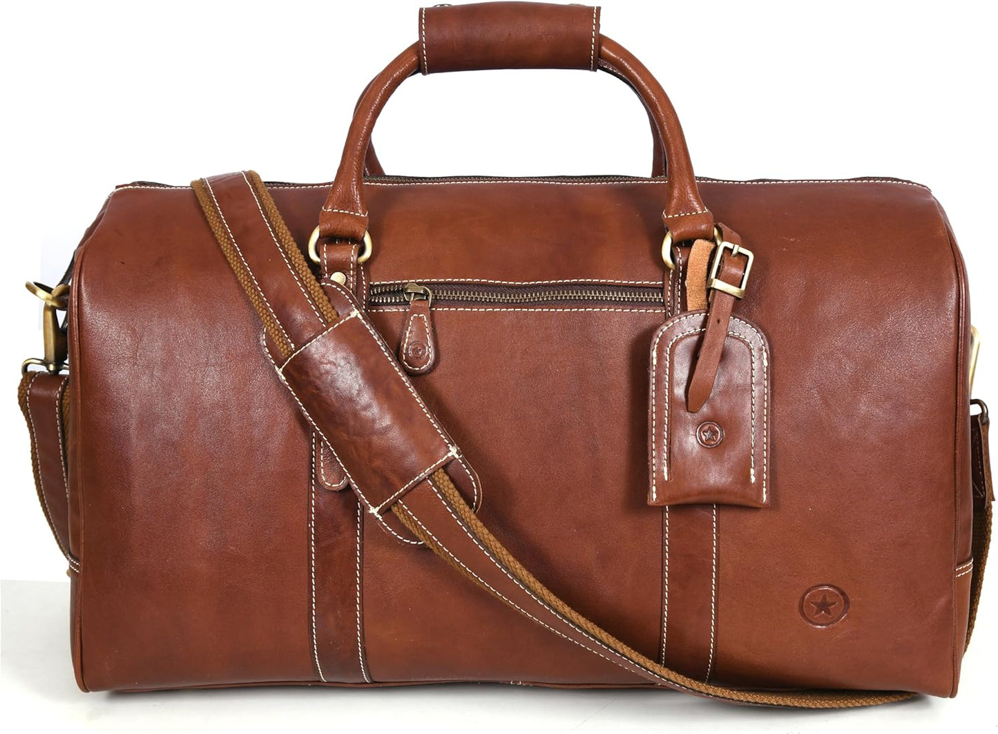 Leather Duffel Bag for Men & Women Travel, Weekend, Overnight, Gym Bag