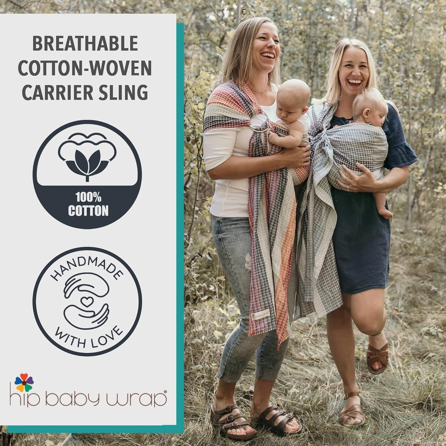 Hip Baby Wrap Ring Sling Baby Carrier for Infants and Toddlers - Beautiful, 100% Soft Cotton Baby Wraps Carrier for Babies 8-35 lbs - Perfect Baby Shower Gifts Moms and Dads - Nursing Cover (Stone)