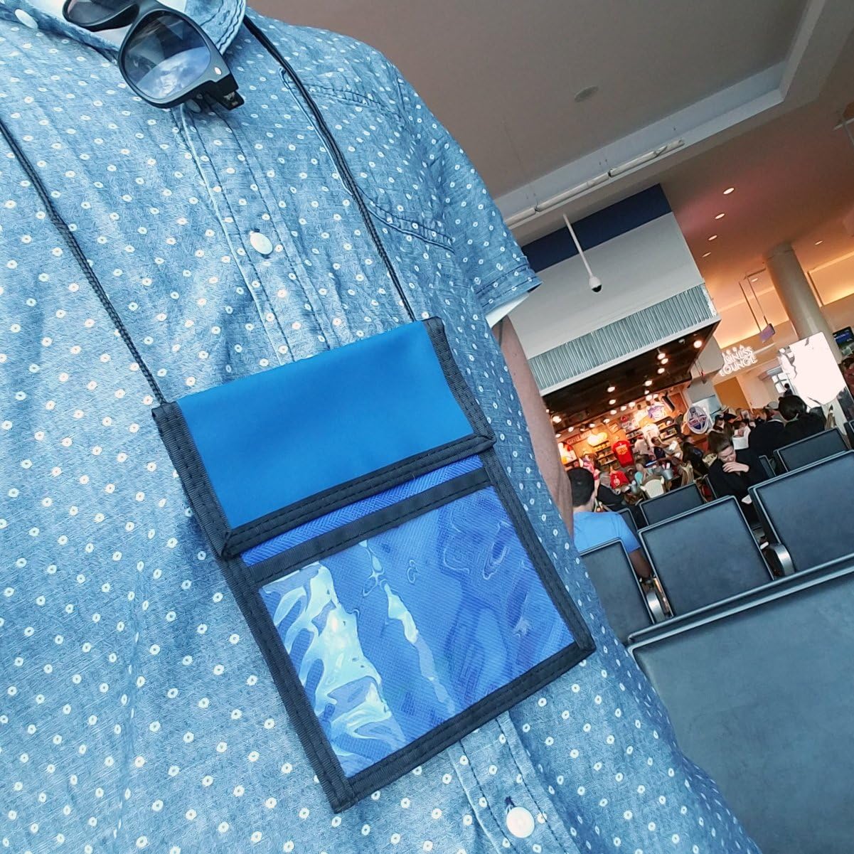 Specialist ID 2 Pack - Travel Passport Wallet - 4 x 3 Display Window - Adjustable Lanyard w/Pen Slots and 3 Pockets for Money, Ticket, Document (Royal)