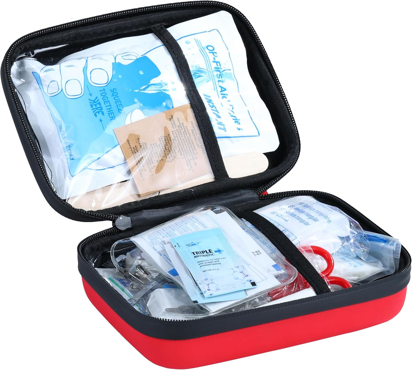Breakwater Supply™ First Aid Kit for Car, Home, Office, Travel, Dorm, Businesses, 101 Piece HSA FSA Household & AirBNB Essentials Medical Kit & Emergency Supplies with Ice Pack + Waterproof Case Red