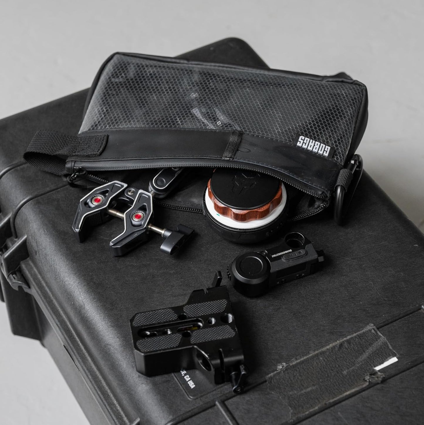 GOBAGS Production Zipper Bags - Electronics & Camera Accessories Bag - Cable organizer, Gear Accessory Pouch, Travel Camera Essentials (Small, Black, 2 pack)